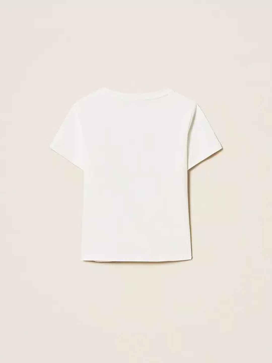 Twinset t-shirt kids bianco con ricamo