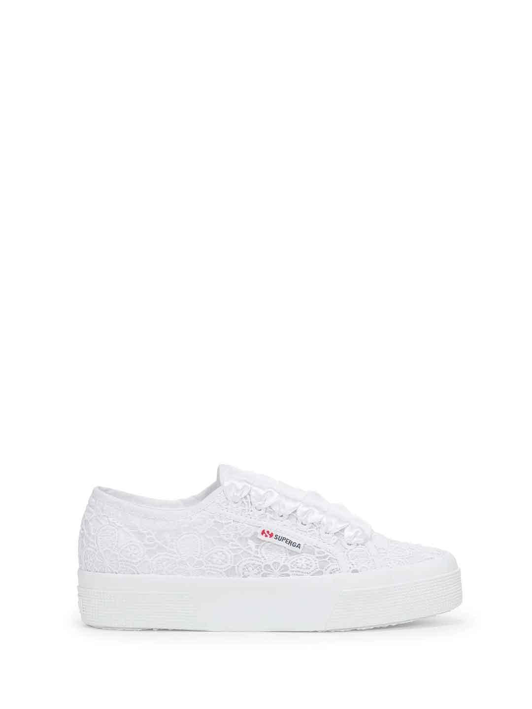 Superga 2740 Flower sneakers bianco in macrame<BR/>