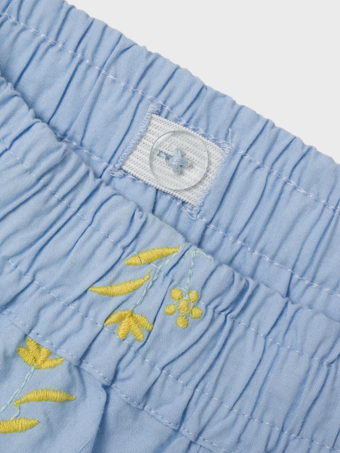 Name It shorts kids celeste con ricamo fiori