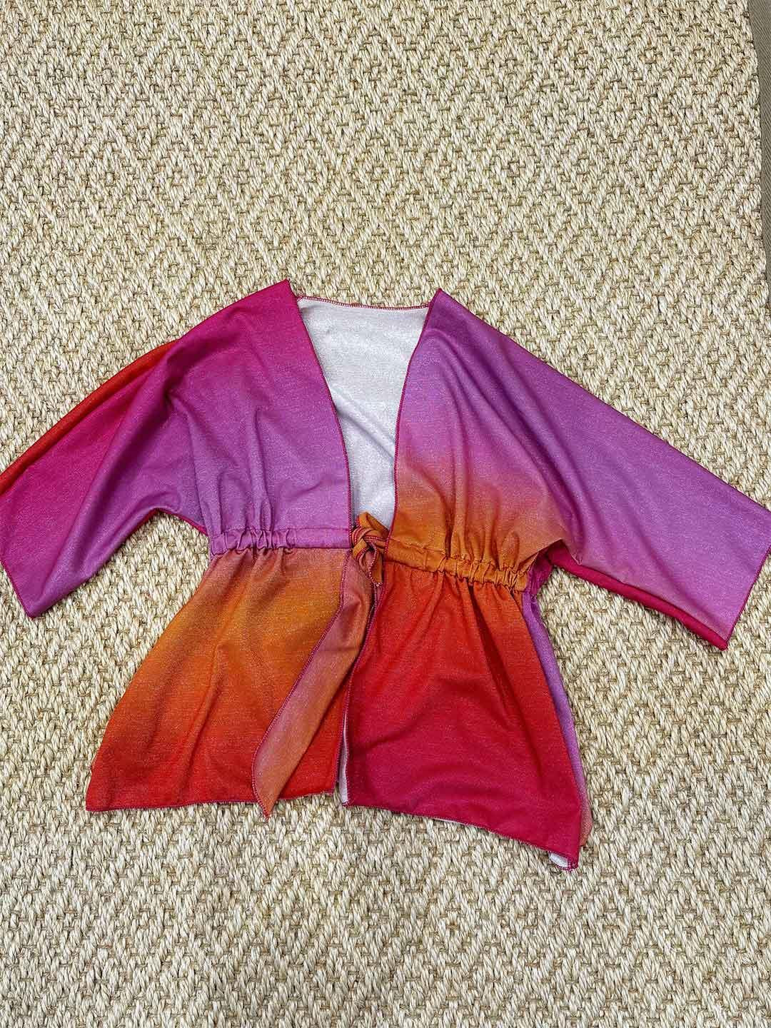 Island Coco kimono kids arancio corto