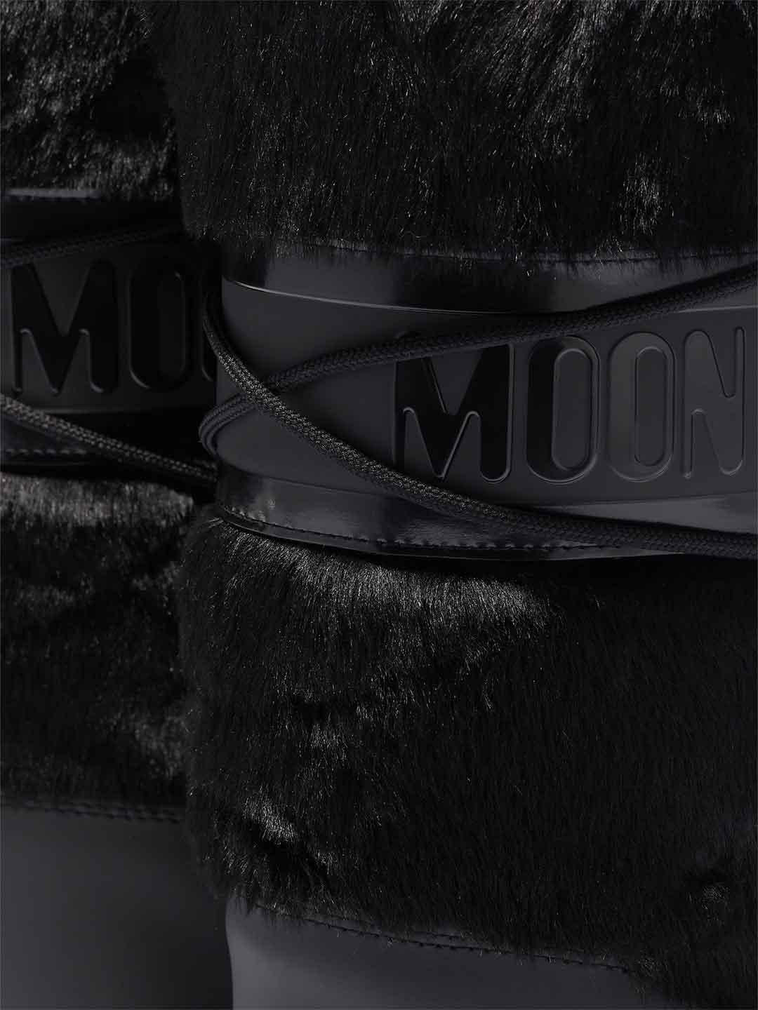 Moon Boot Icon stivale nero con pelliccia