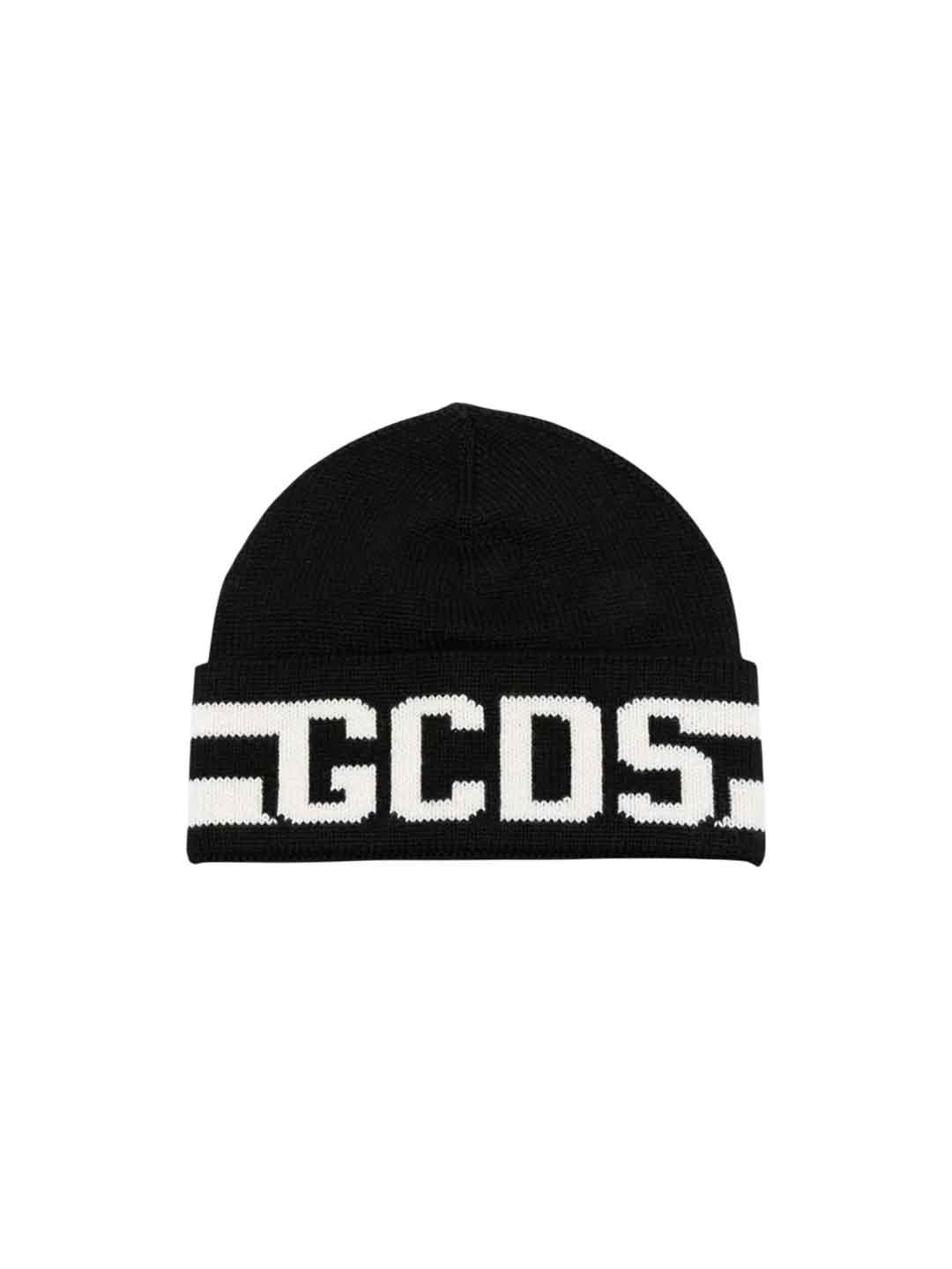 GCDS cappello kids nero in lana