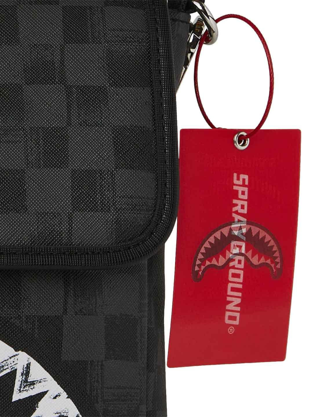 Sprayground Scribble Shark borsello nero con tracolla