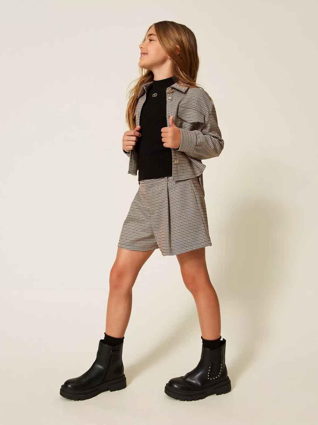 Twinset shorts kids a fantasia in pied-de-poule
