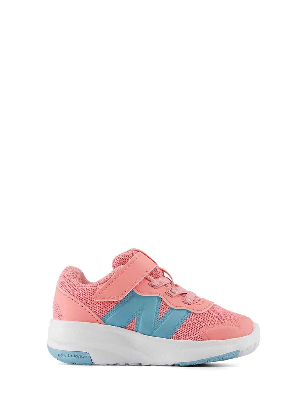 New Balance 578 sneakers kids rosa con logo celeste