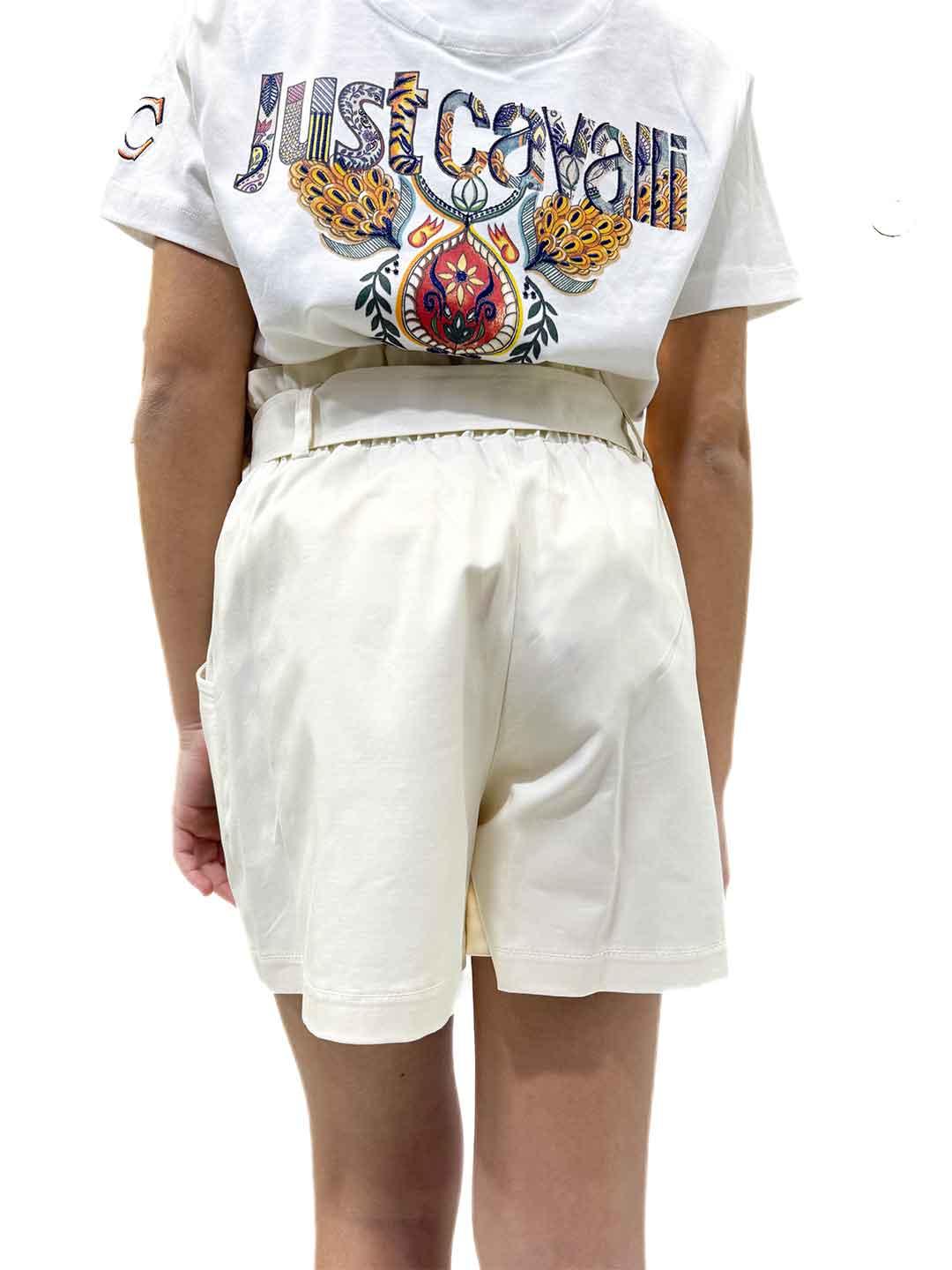 Just Cavalli shorts kids panna con patch