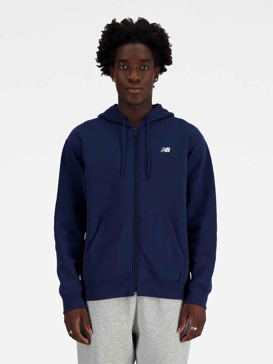 New Balance felpa blu con zip e cappuccio