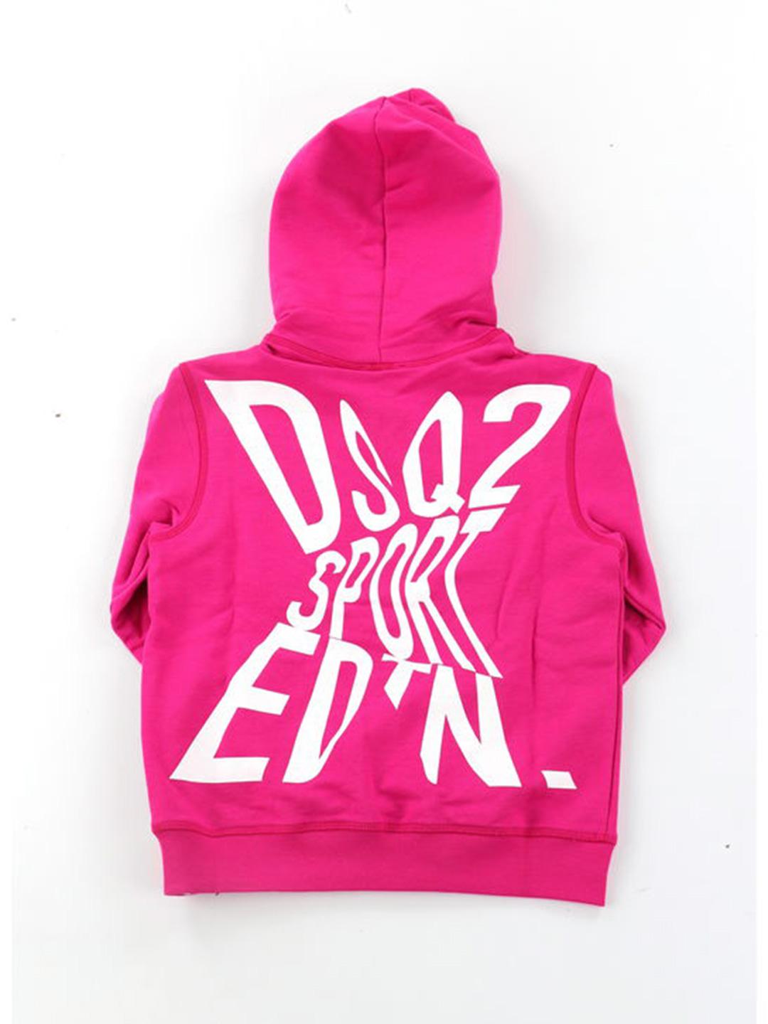 Dsquared 2 felpa kids fucsia con cappuccio