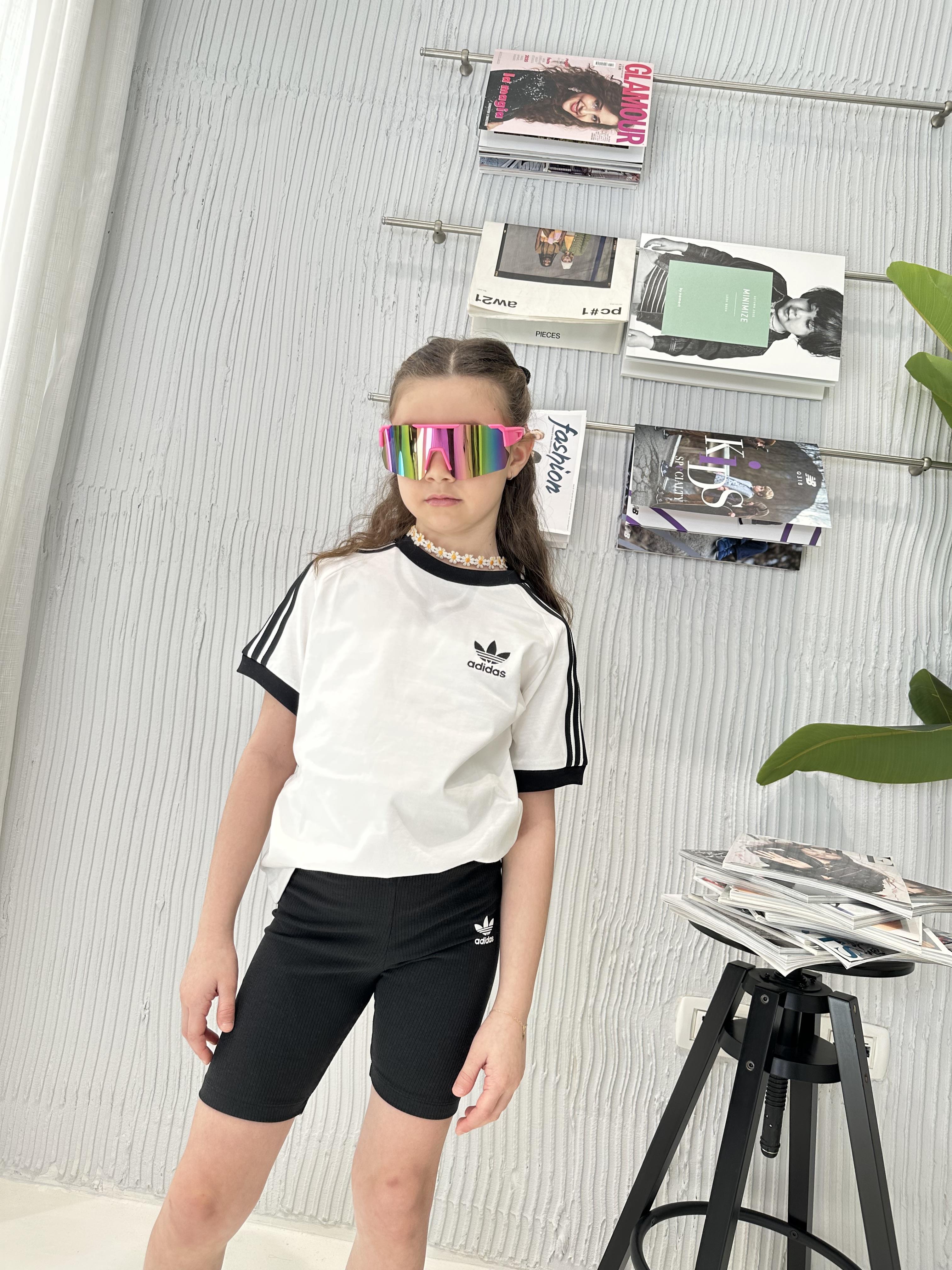 Adidas Adicolor t-shirt kids bianco e nero