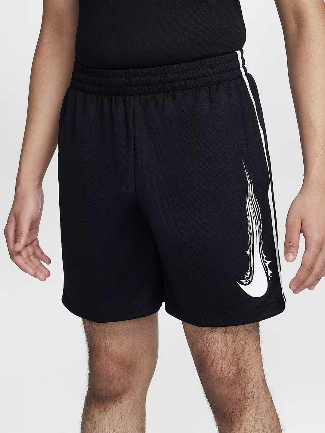 Nike bermuda kids nero con logo bianco