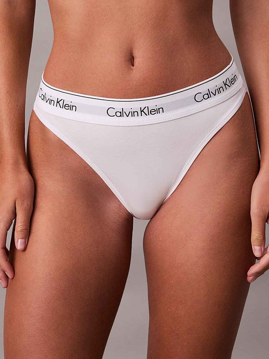 Calvin Klein slip bianco sgambato vita media