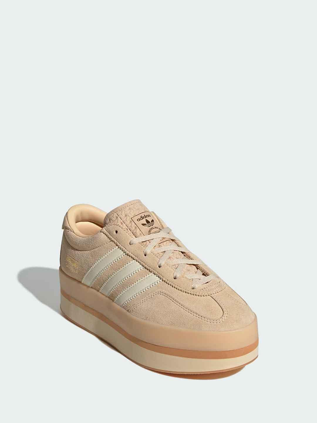 Adidas Gazelle Stack sneakers beige con platform