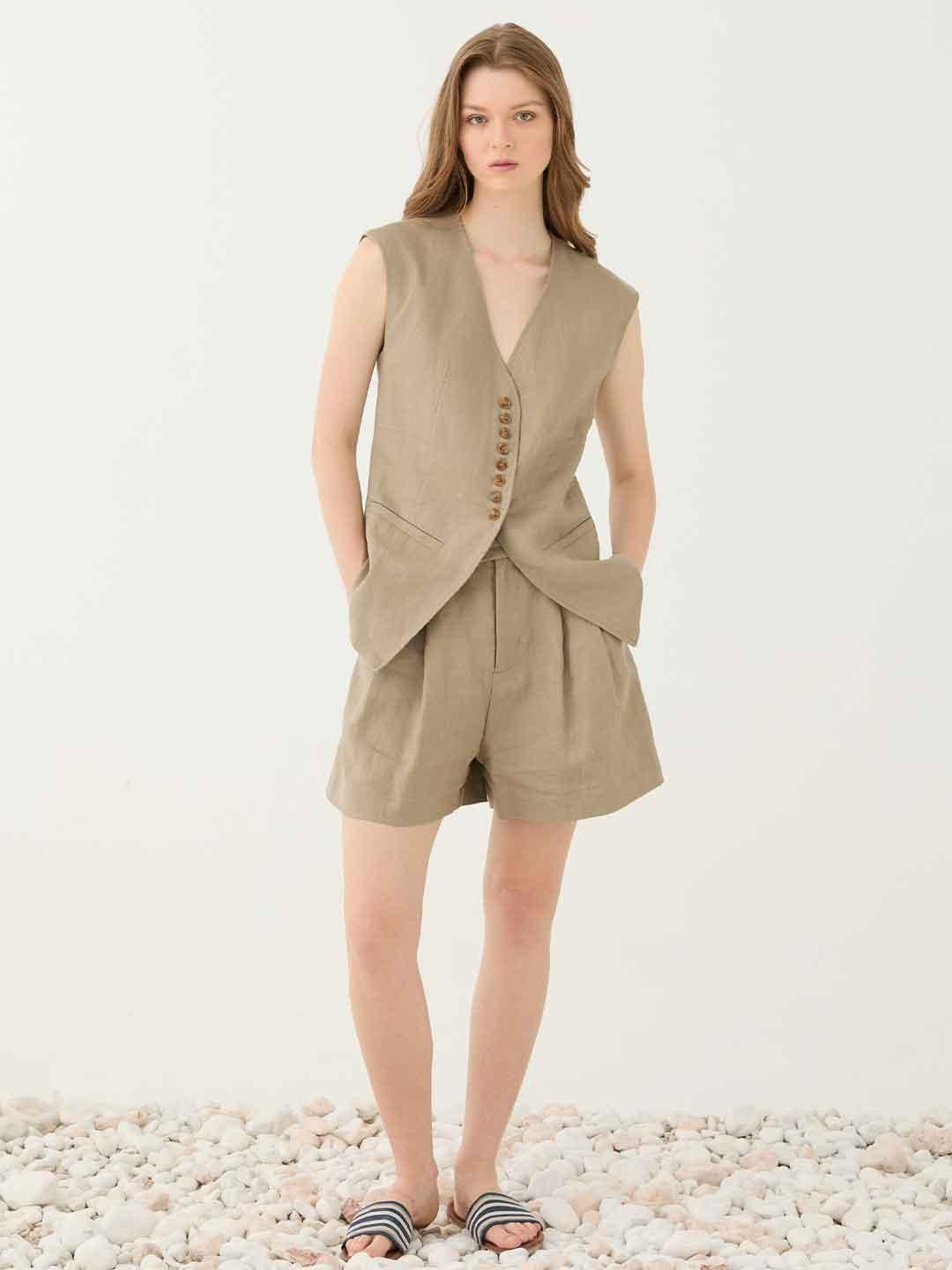 Eleh shorts beige in lino