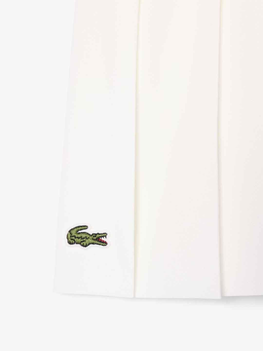 Lacoste gonna kids bianco plissettata