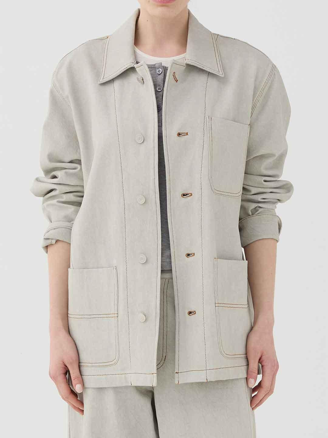 Eleh camicia grigio con tasche