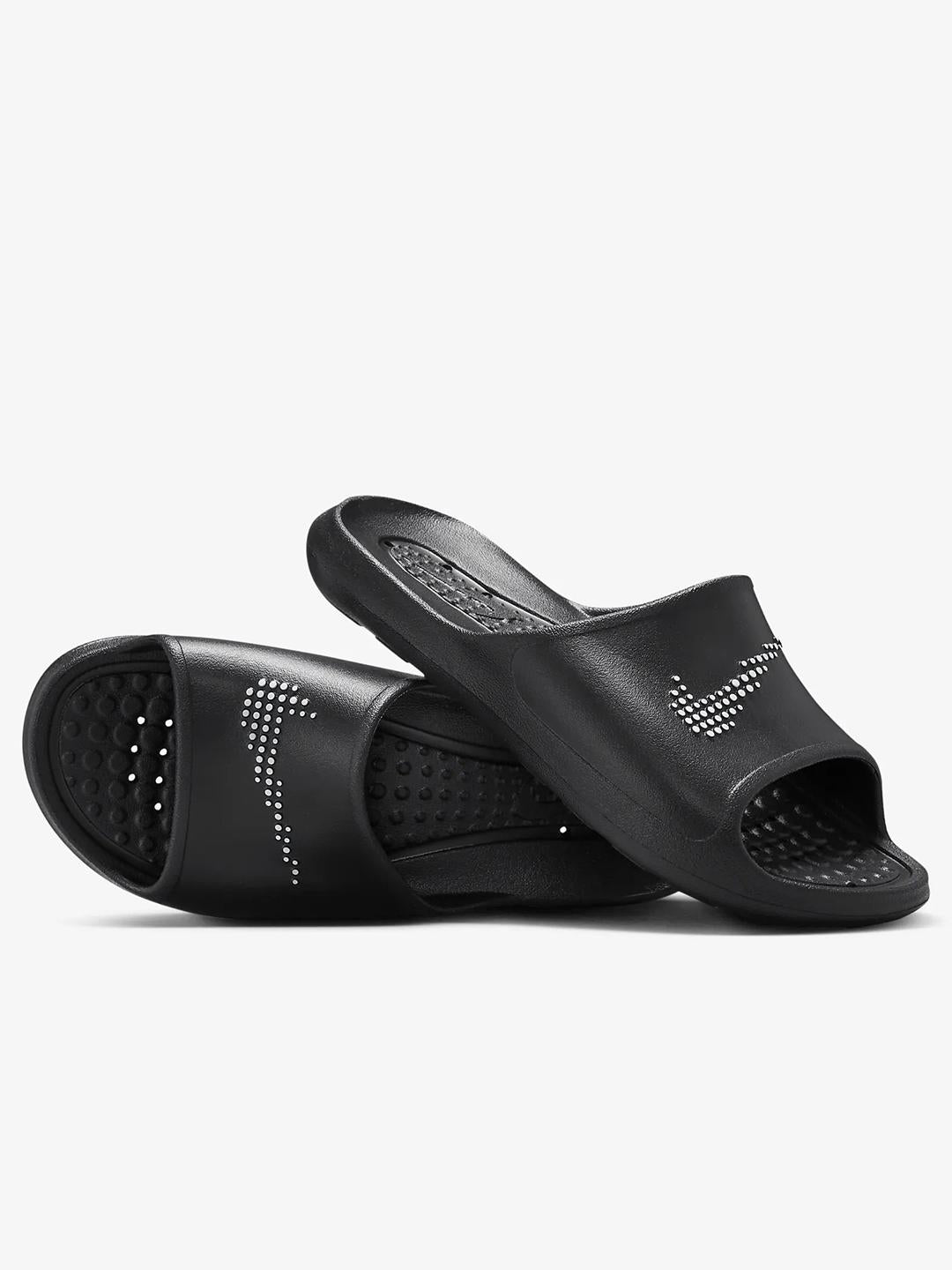 Nike Victori One ciabatta nero con logo bianco