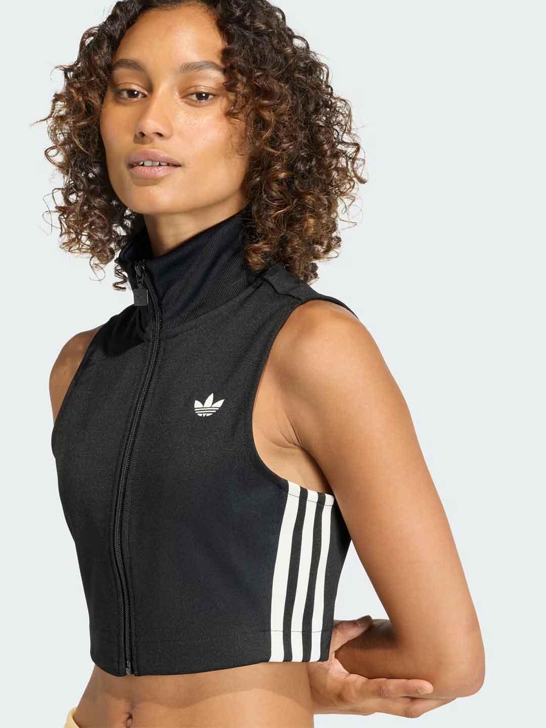 Adidas t-shirt nero con zip