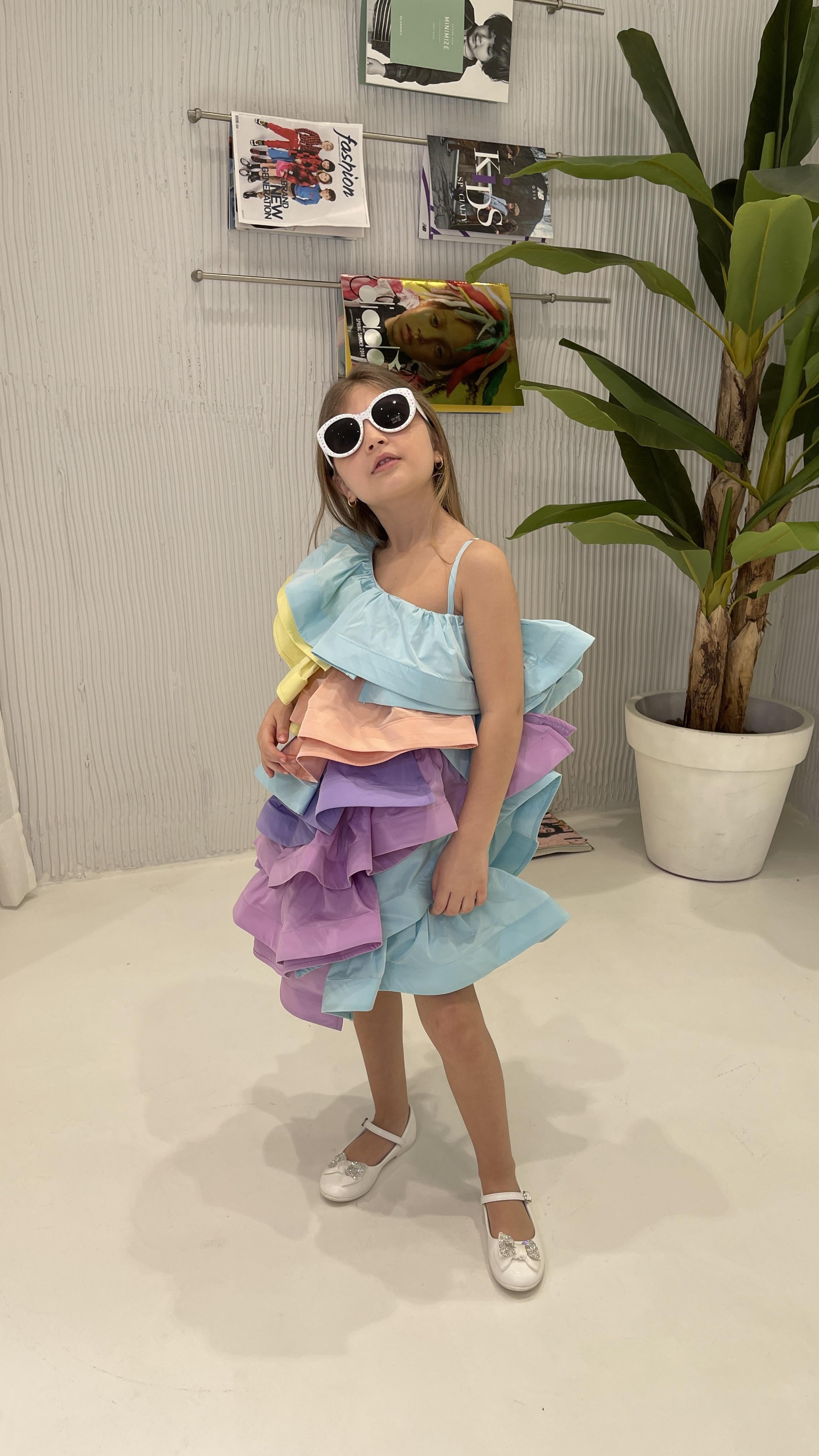 Fun & Fun abito kids multicolor con voilant