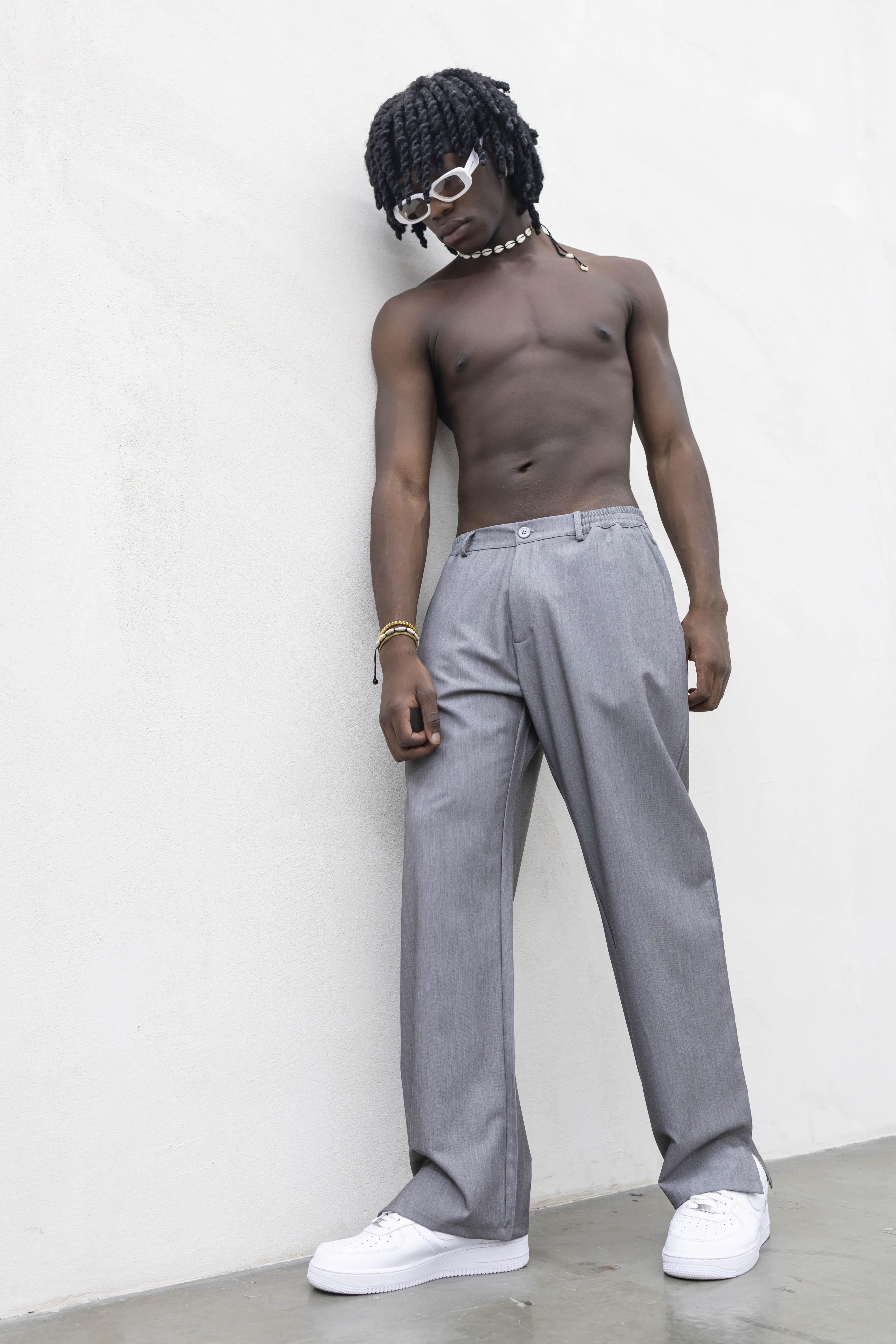 Tokyo pantaloni grigio simply con spacchetti