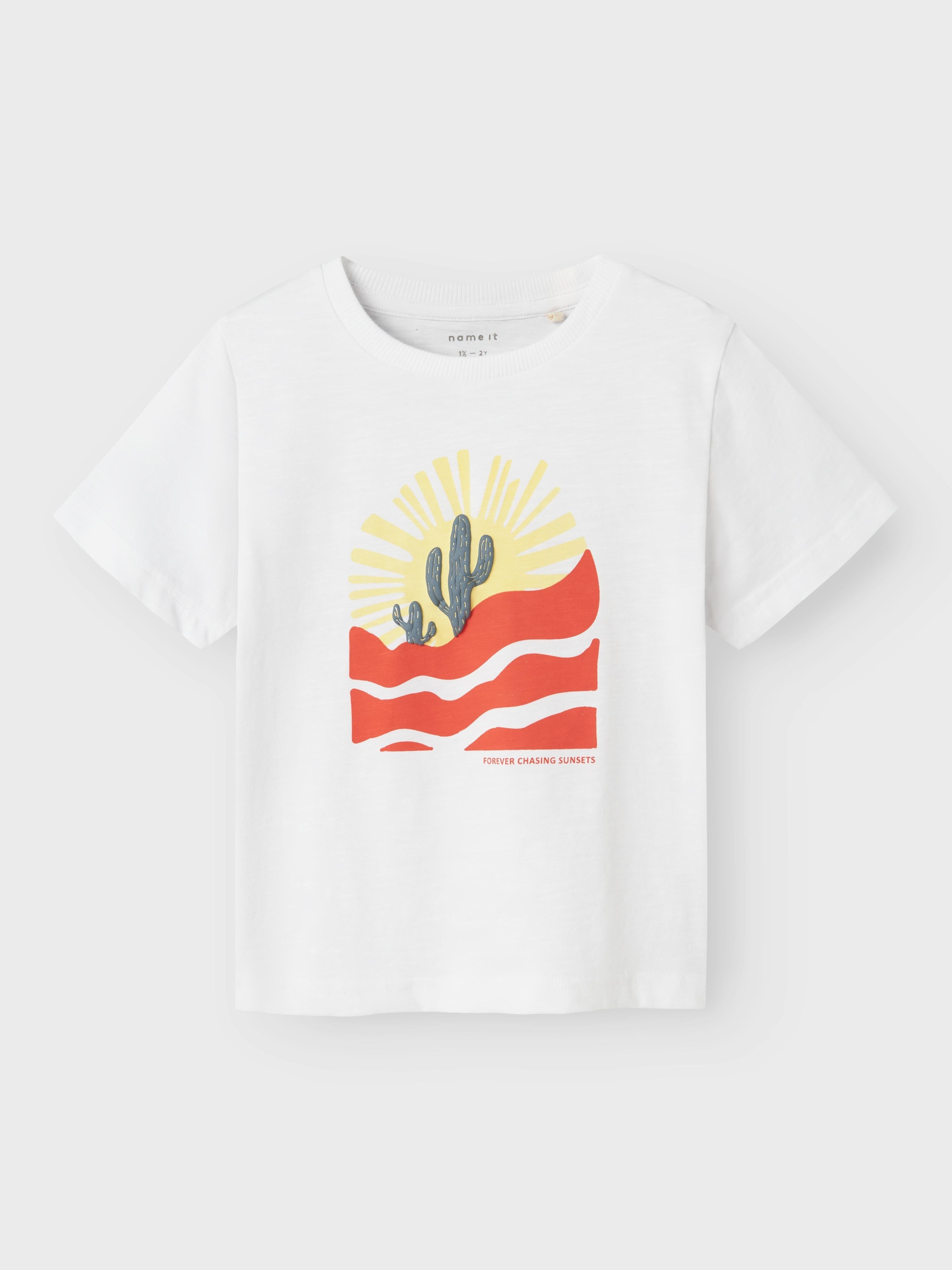 Name It t-shirt kids bianco con stampa cactus