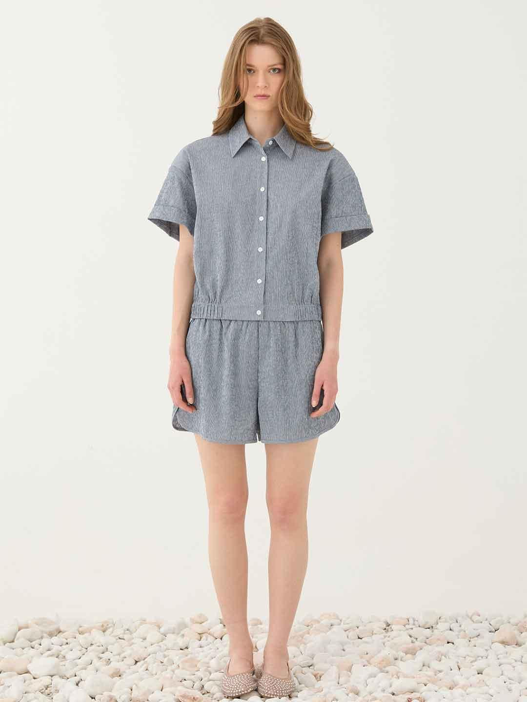 Eleh camicia blu a righe