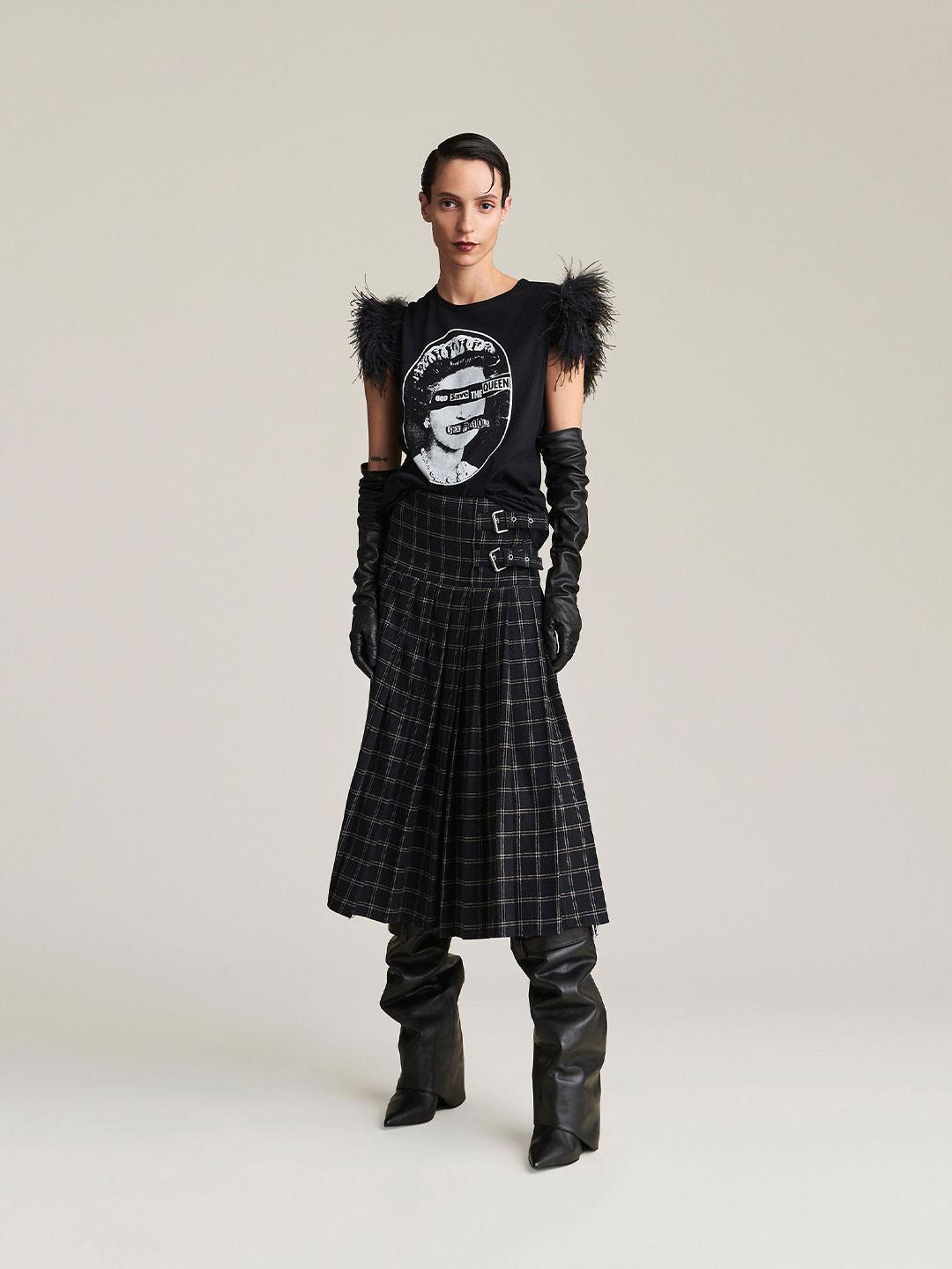 Aniye By Long Skirt GWEN gonna nero a quadri