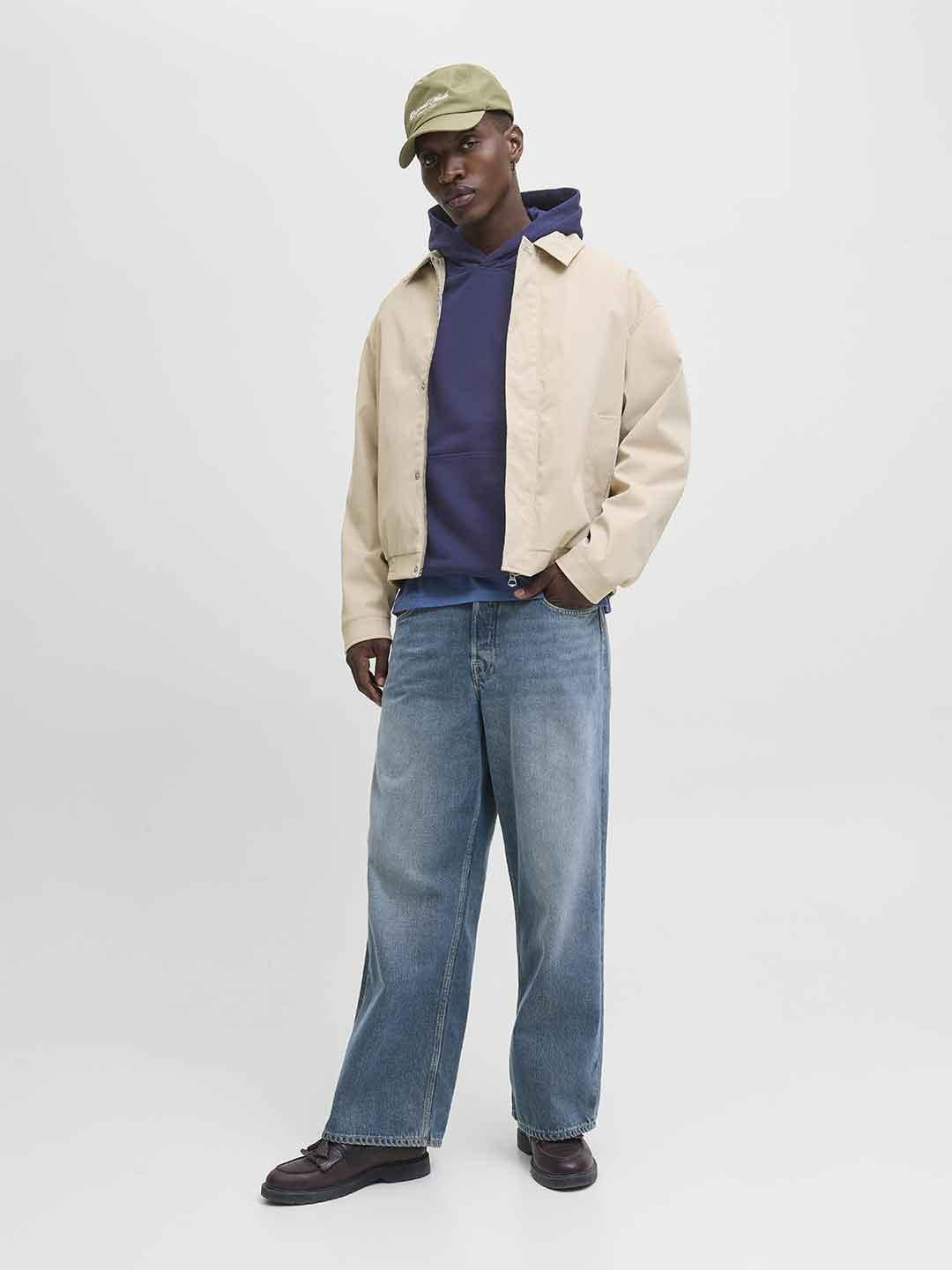 Jack & Jones felpa blu con cappuccio