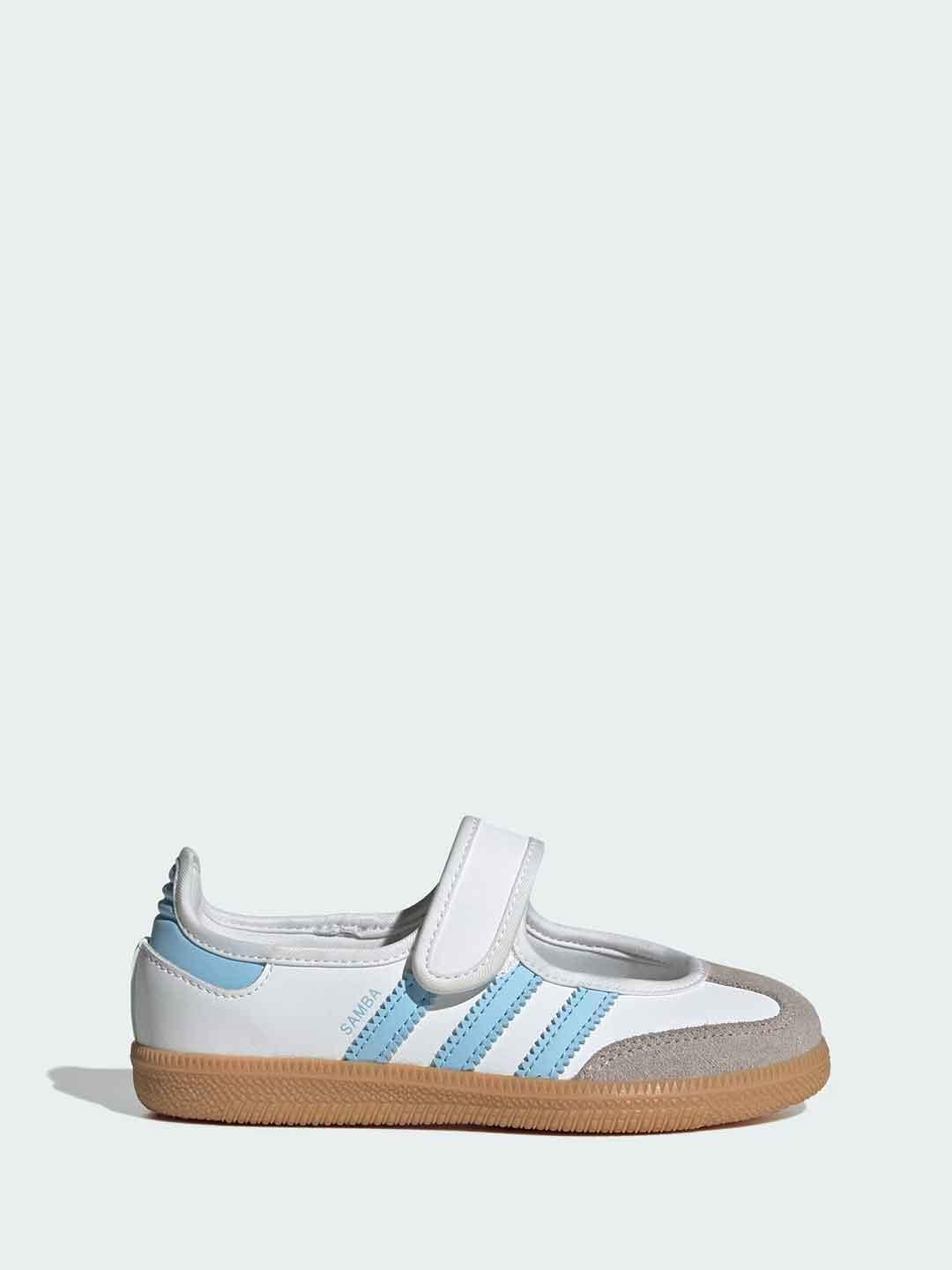 Adidas Samba Jane sneakers kids bianco e celeste