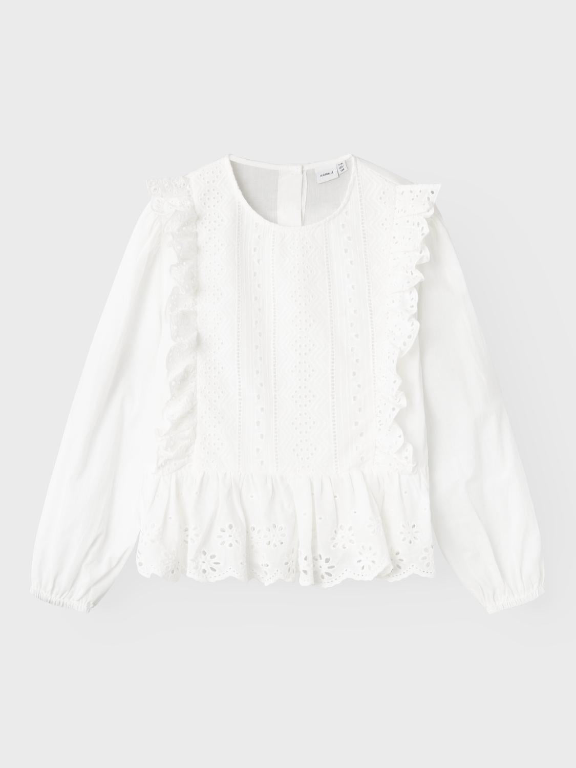 Name It camicia kids bianco con tessuto intrecciato