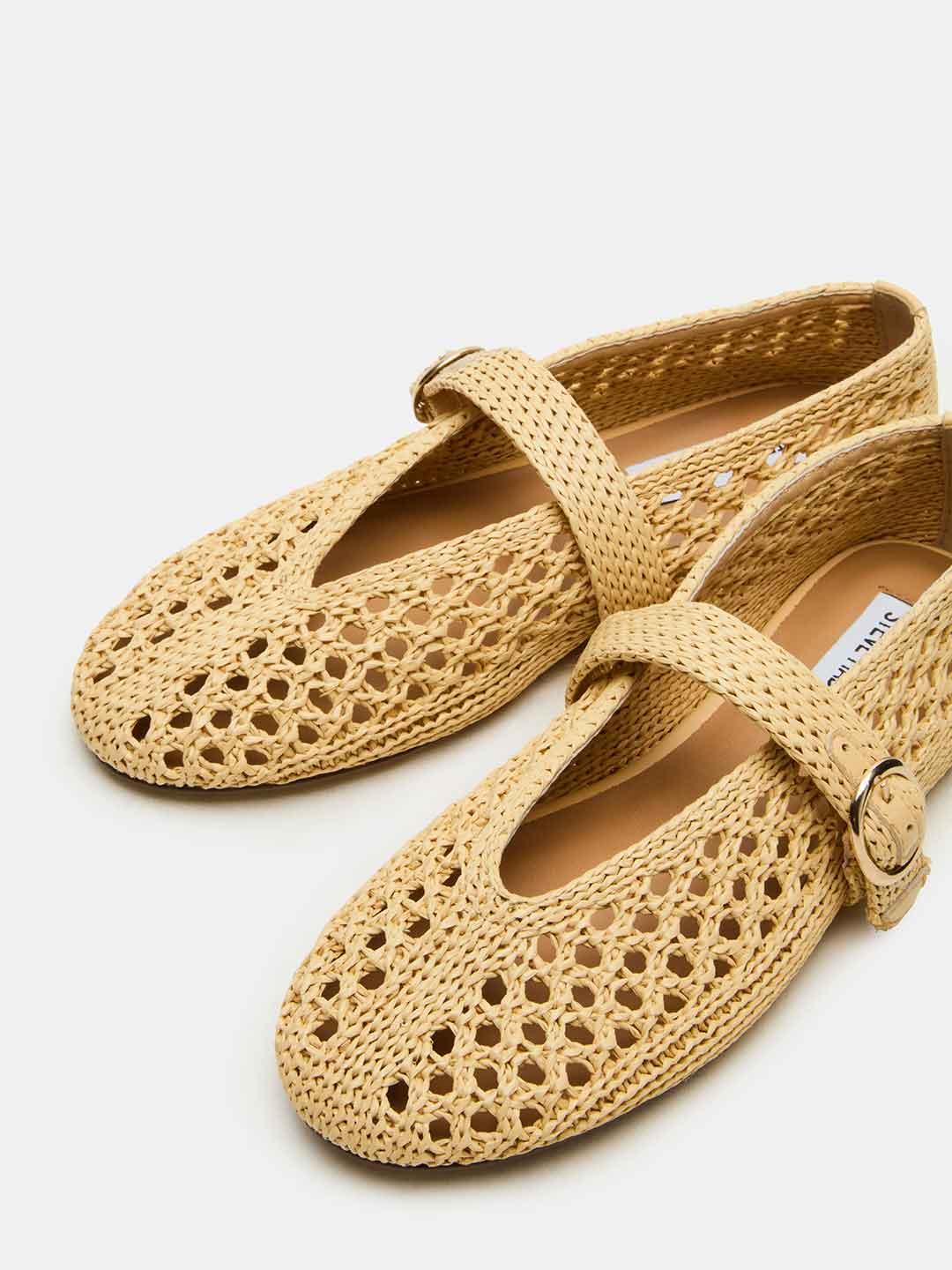 Steve Madden Alara ballerina beige in rafia