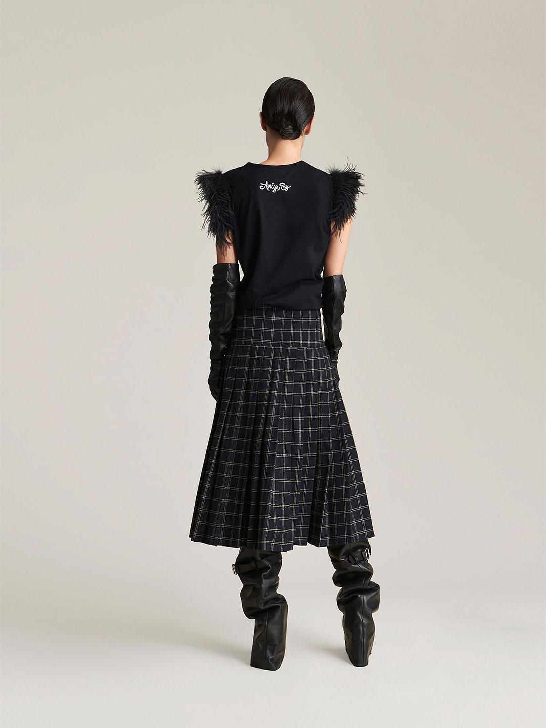 Aniye By Long Skirt GWEN gonna nero a quadri