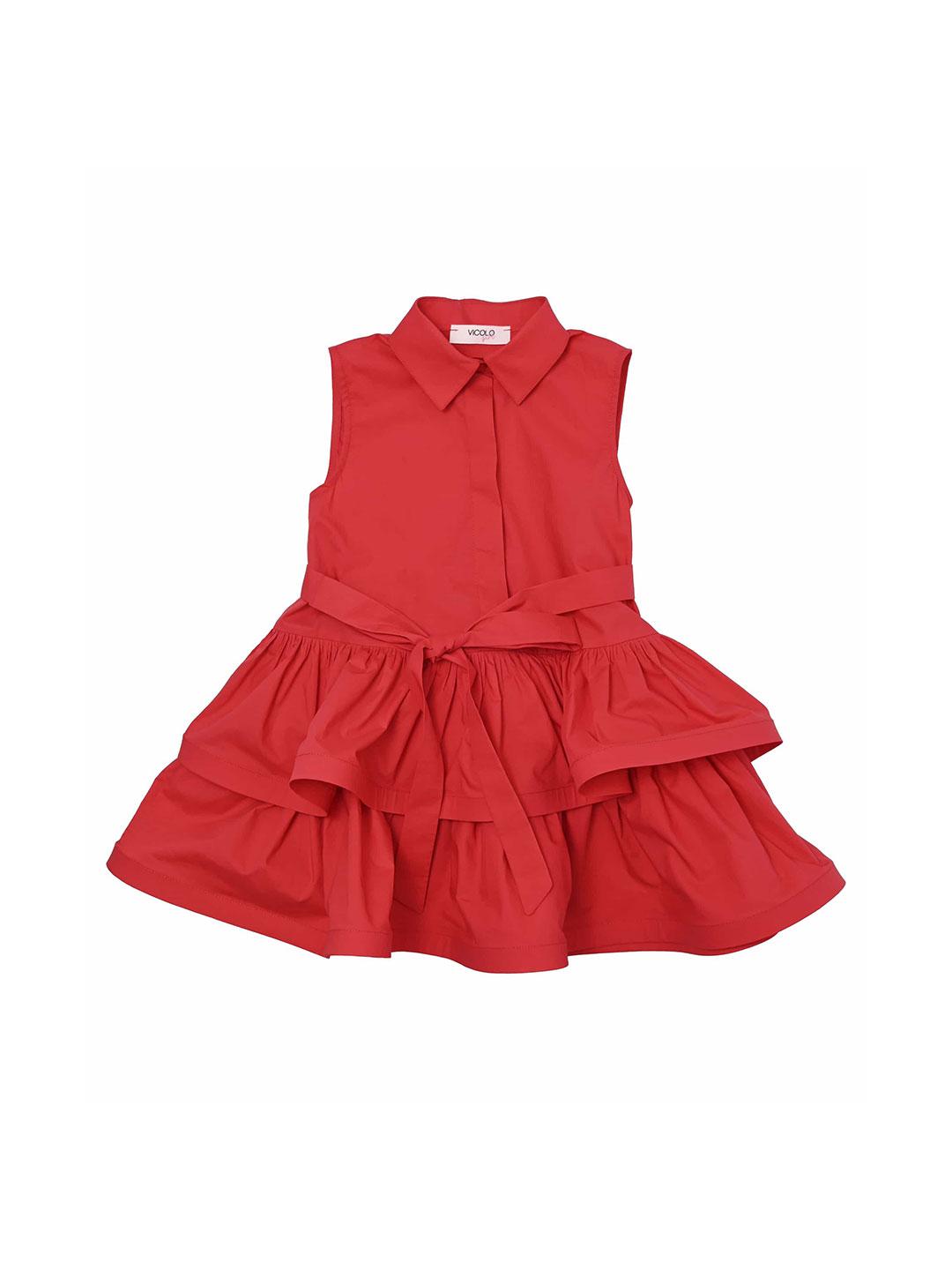 Vicolo abito kids rosso con balze