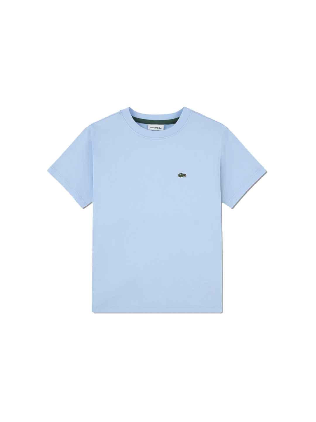 Lacoste t-shirt kids azzurro con logo piccolo