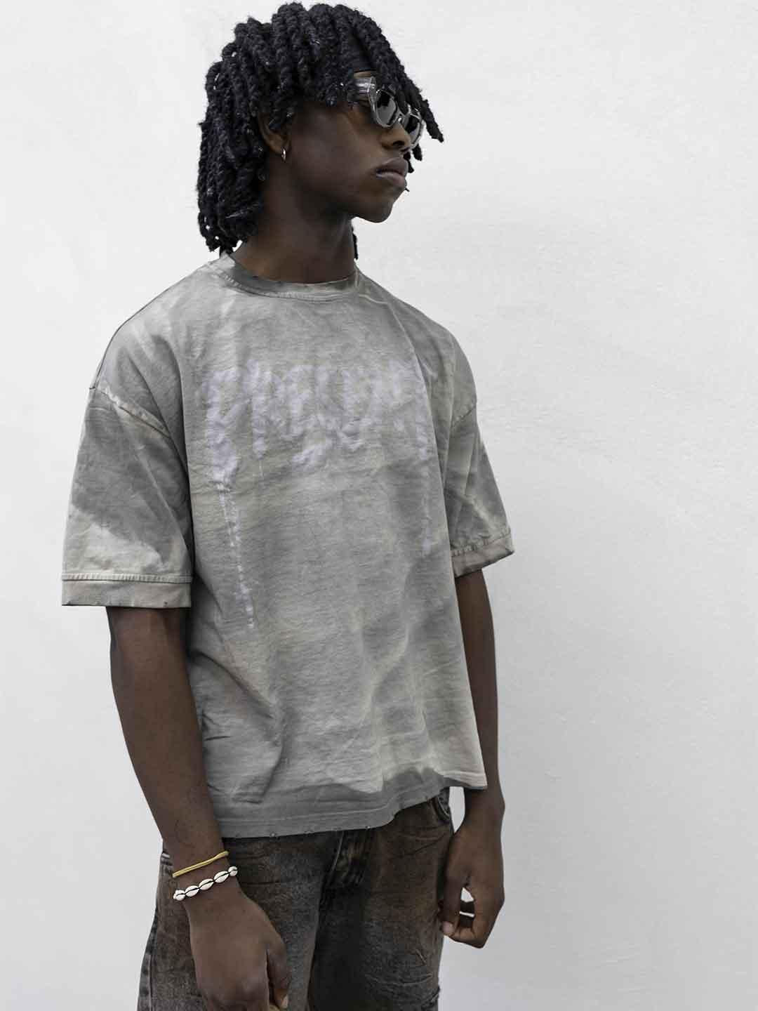 Present Day t-shirt beige con grafica