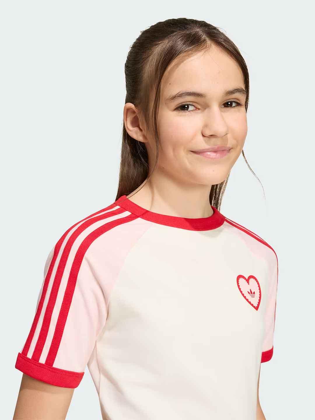 Adidas t-shirt kids panna con cuore