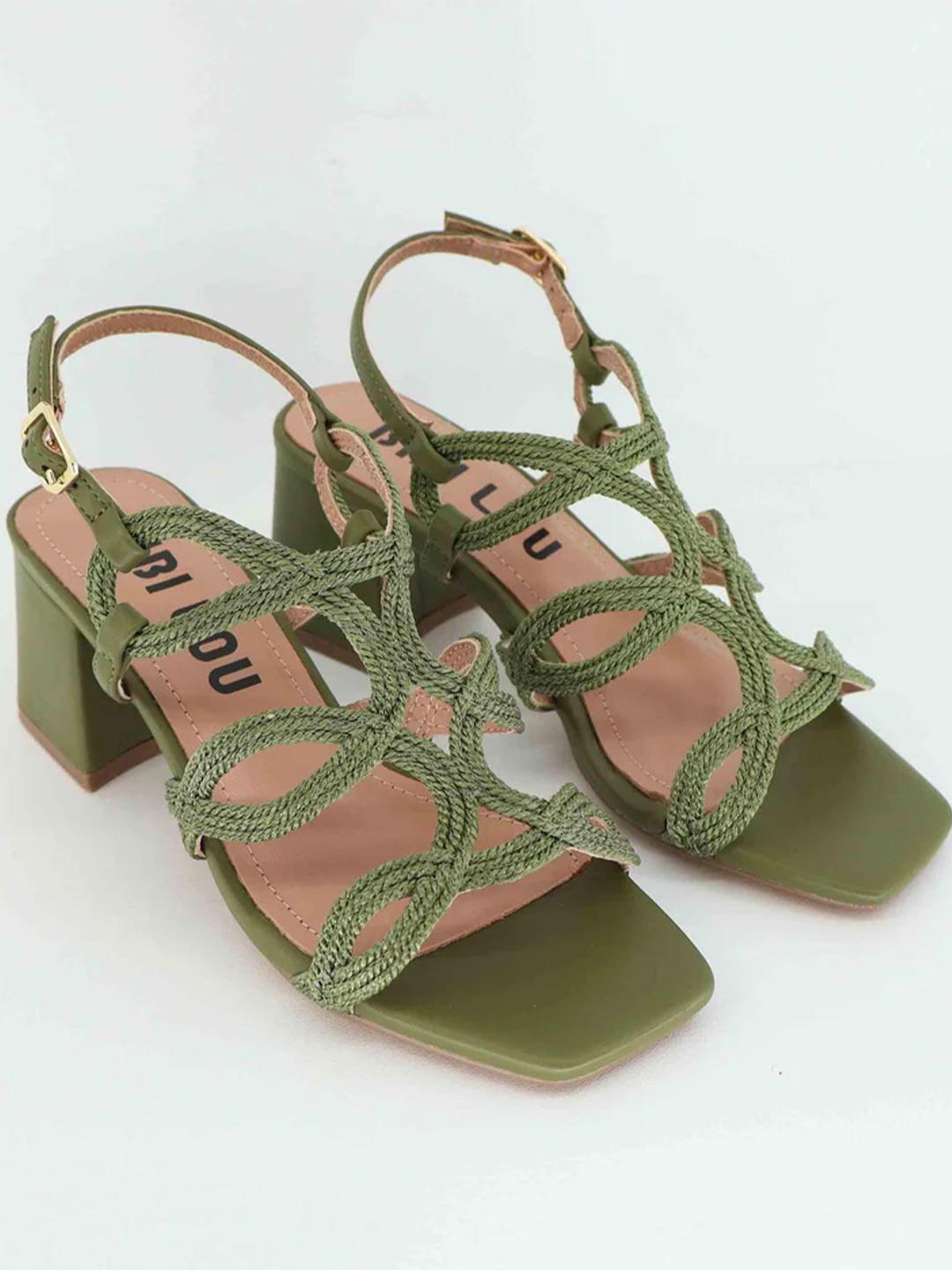 Bibi Lou Jane sandali verde in corda
