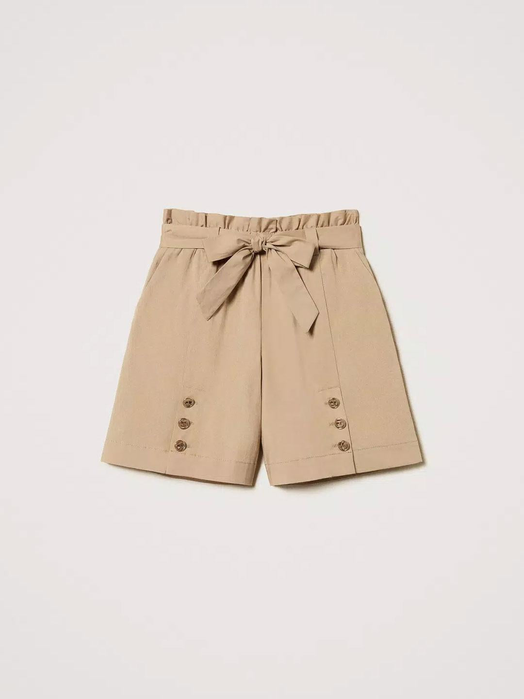 Twinset shorts kids beige vita alta
