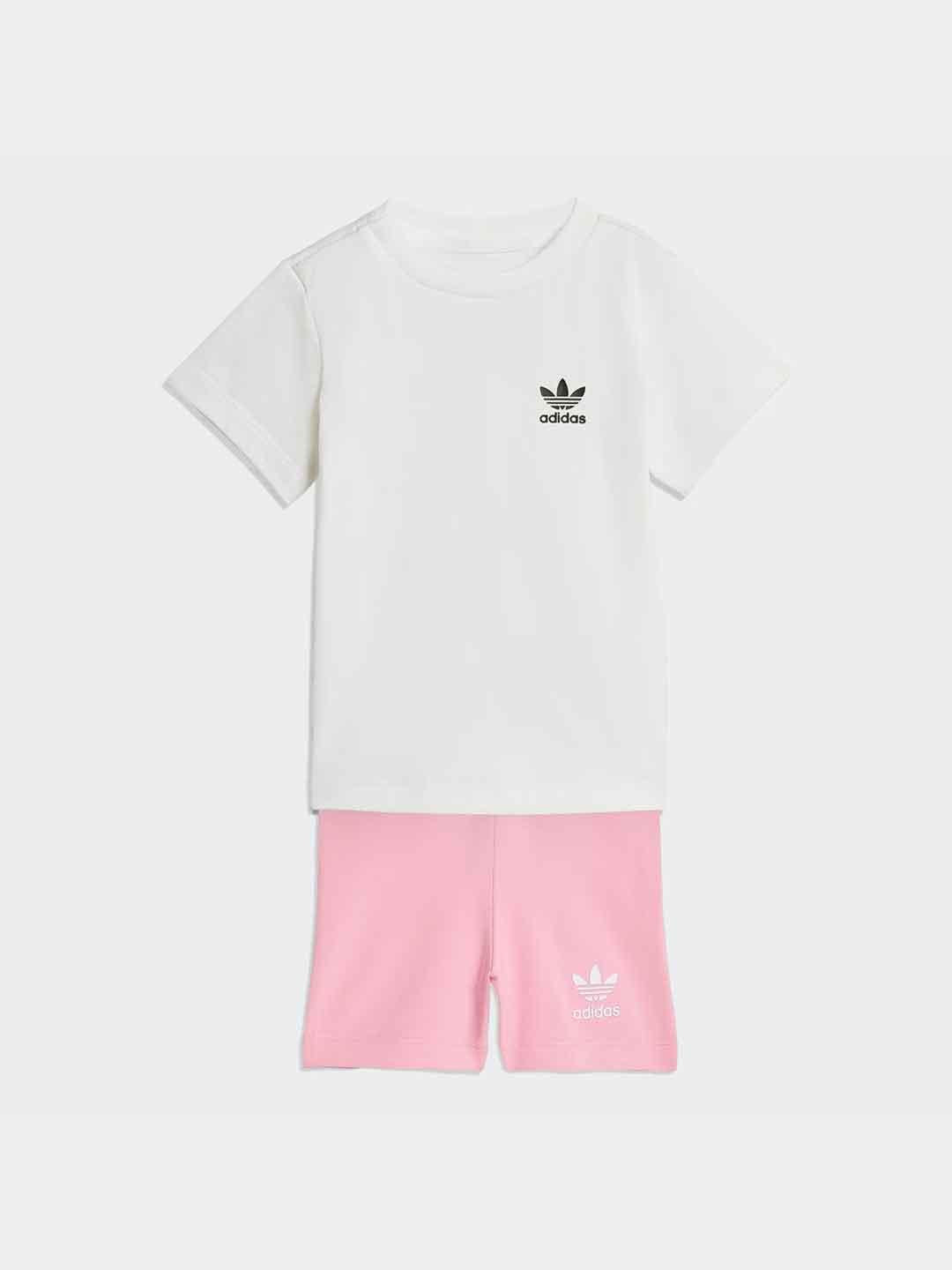 Adidas coordinato kids bianco e rosa