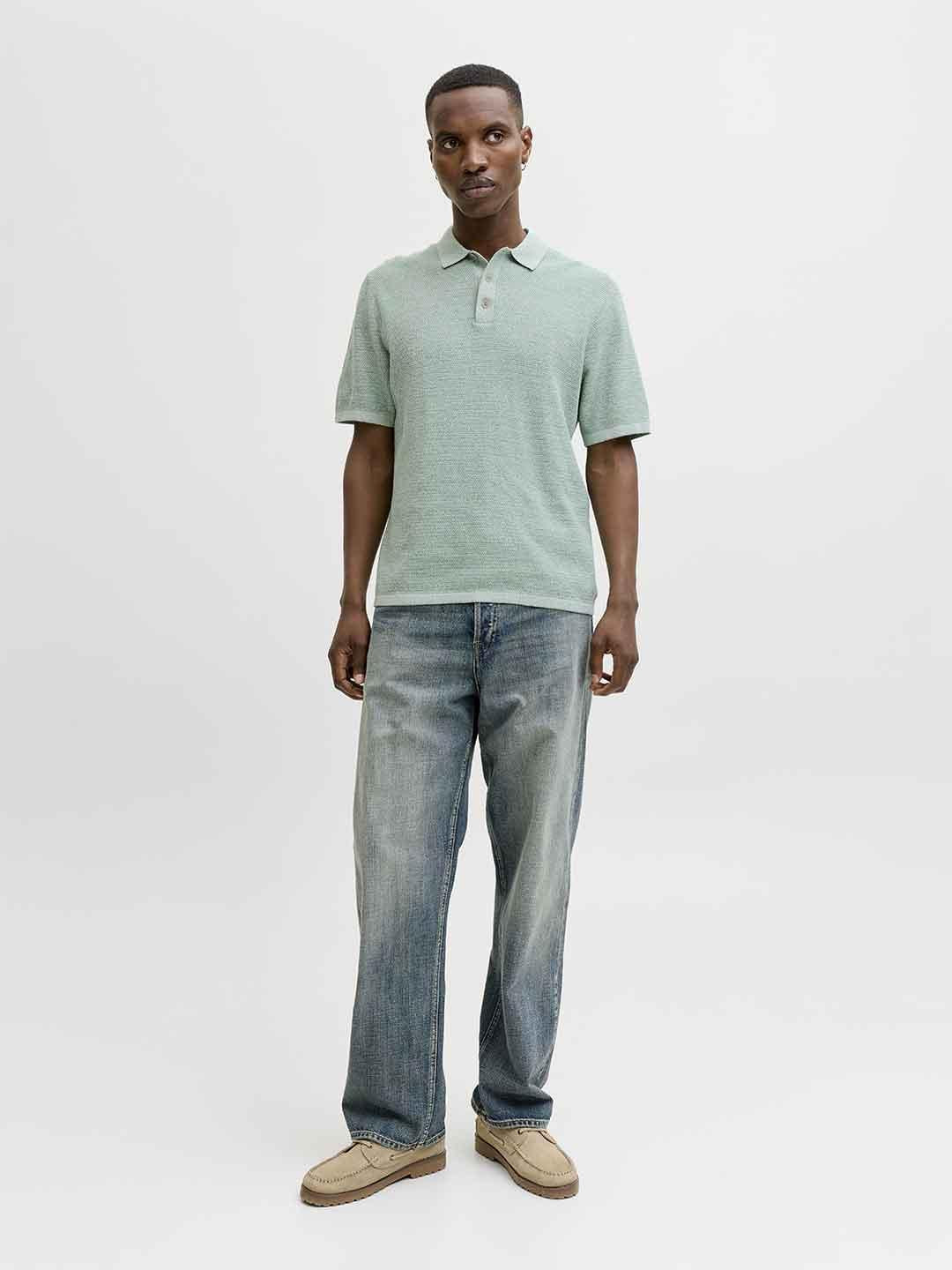 Jack & Jones polo verde con bottoni