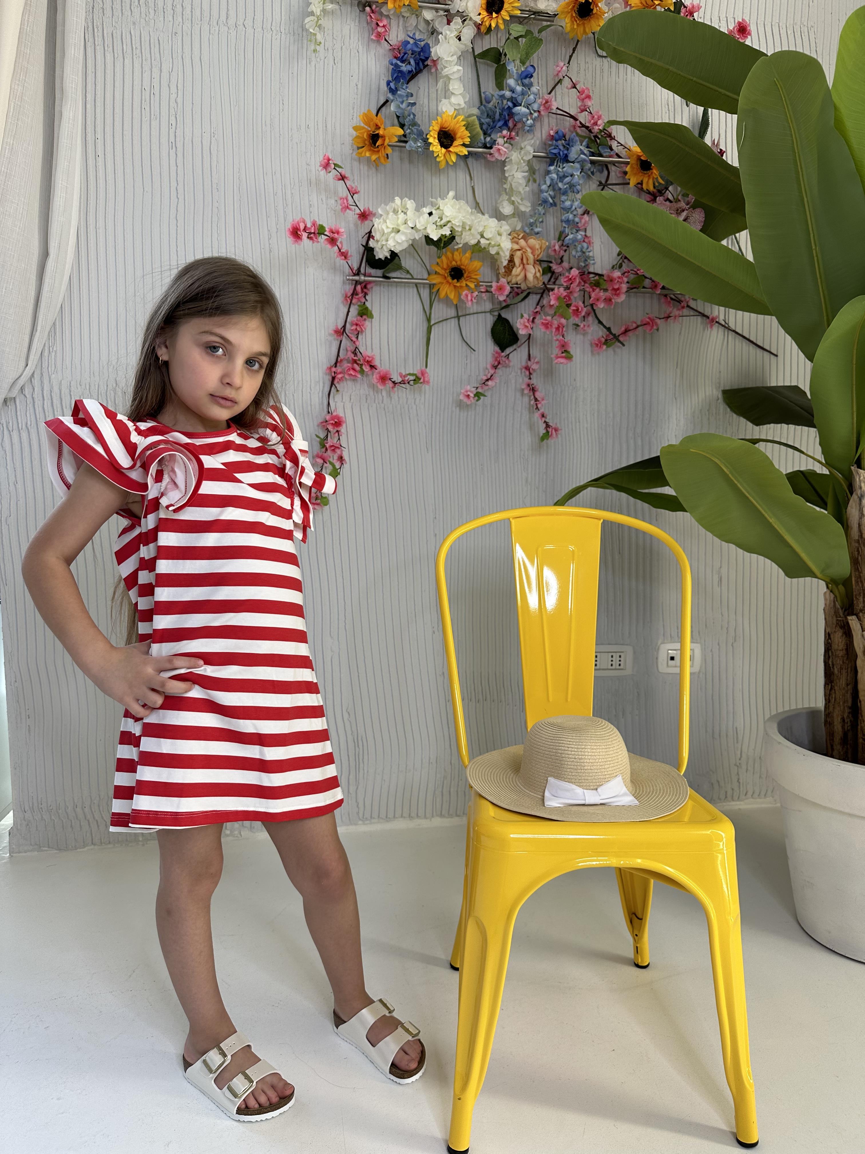 Vicolo abito kids rosso a righe
