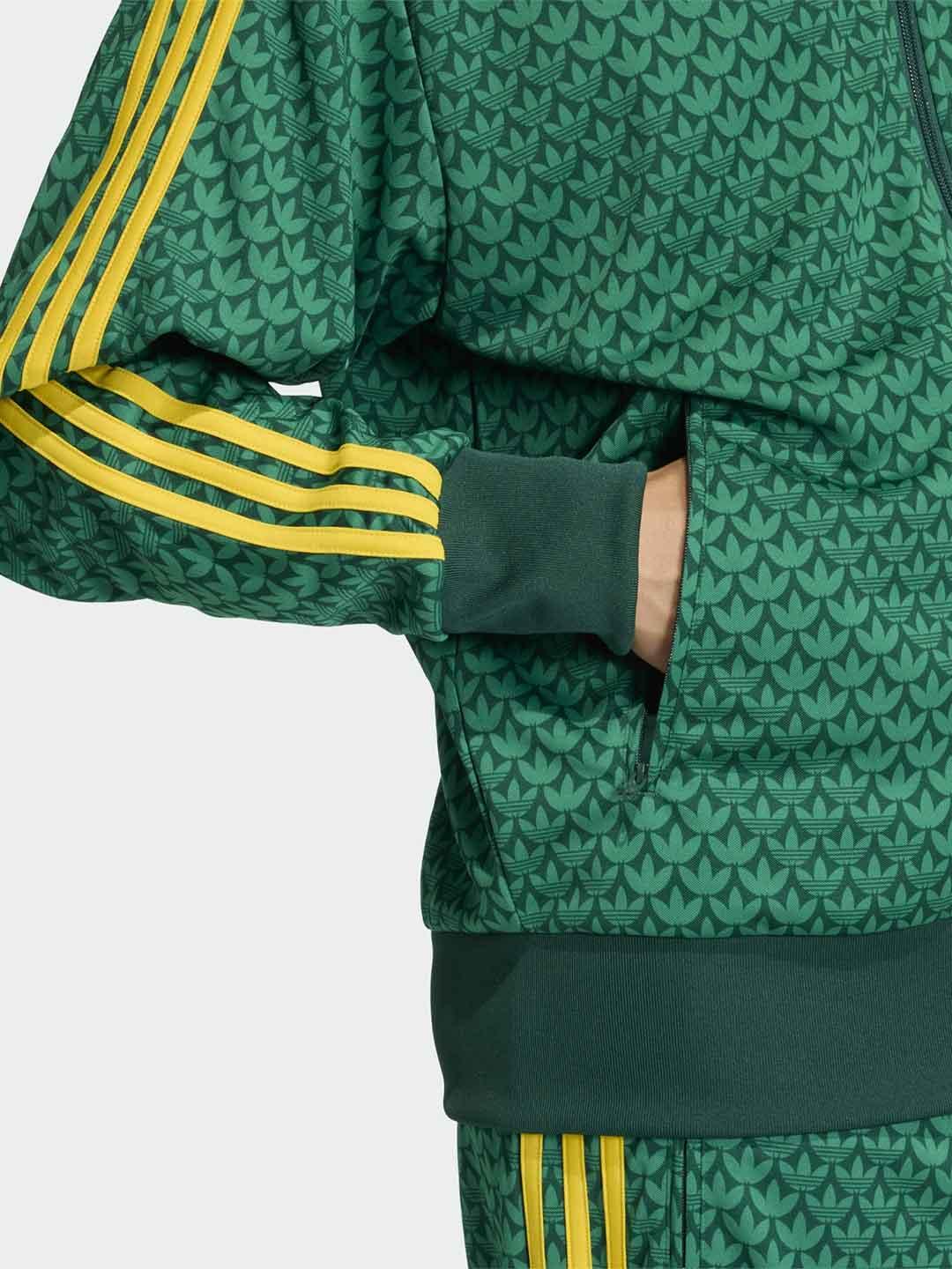 Adidas felpa verde multilogo