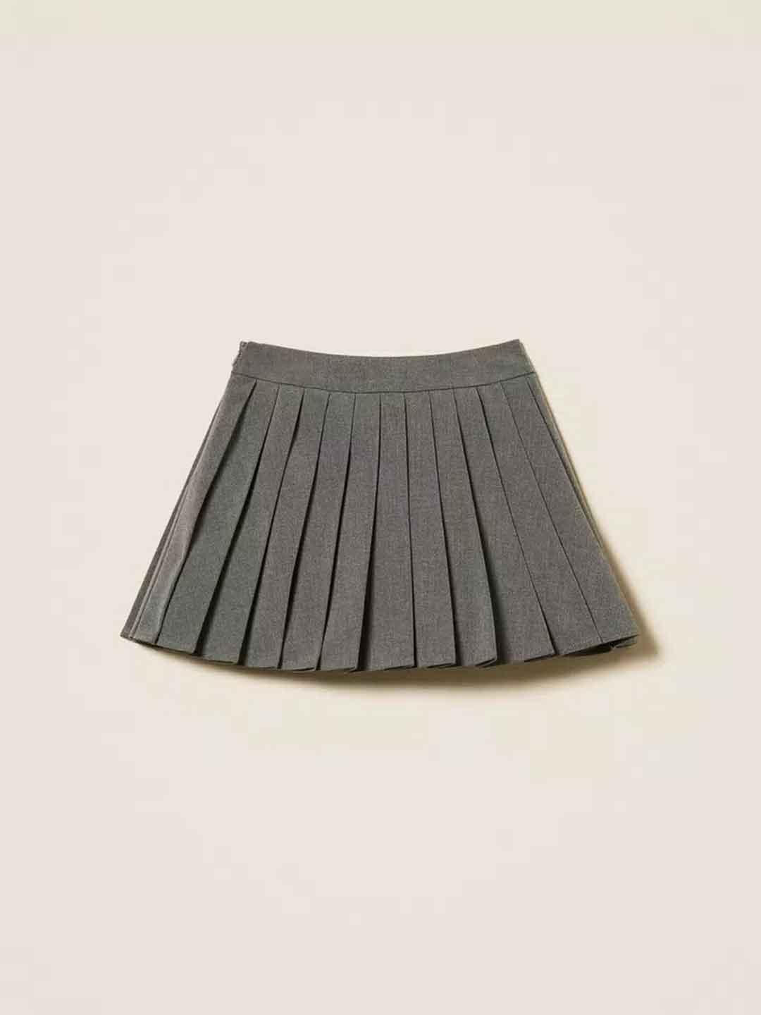 Twinset gonna kids grigio corta in flanella