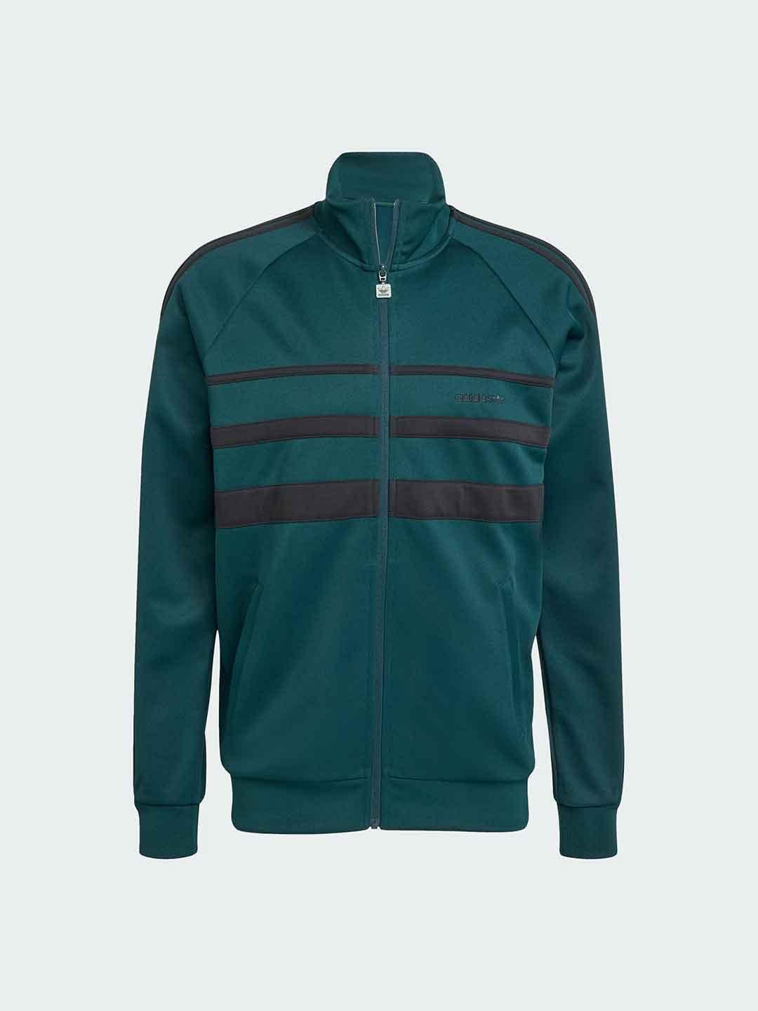 Adidas felpa verde con logo nero