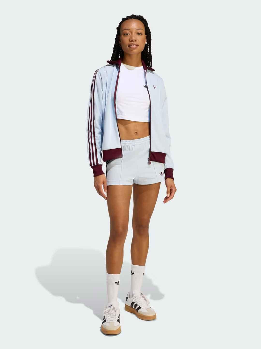Adidas felpa celeste con bande bordeaux