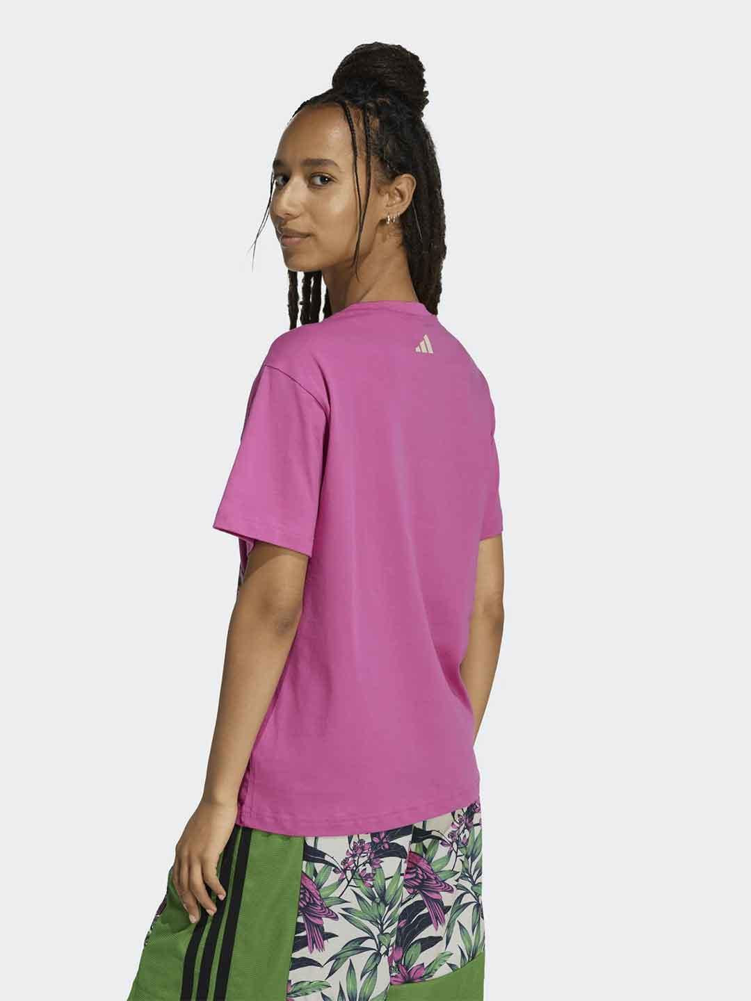 Adidas t-shirt rosa con grafica