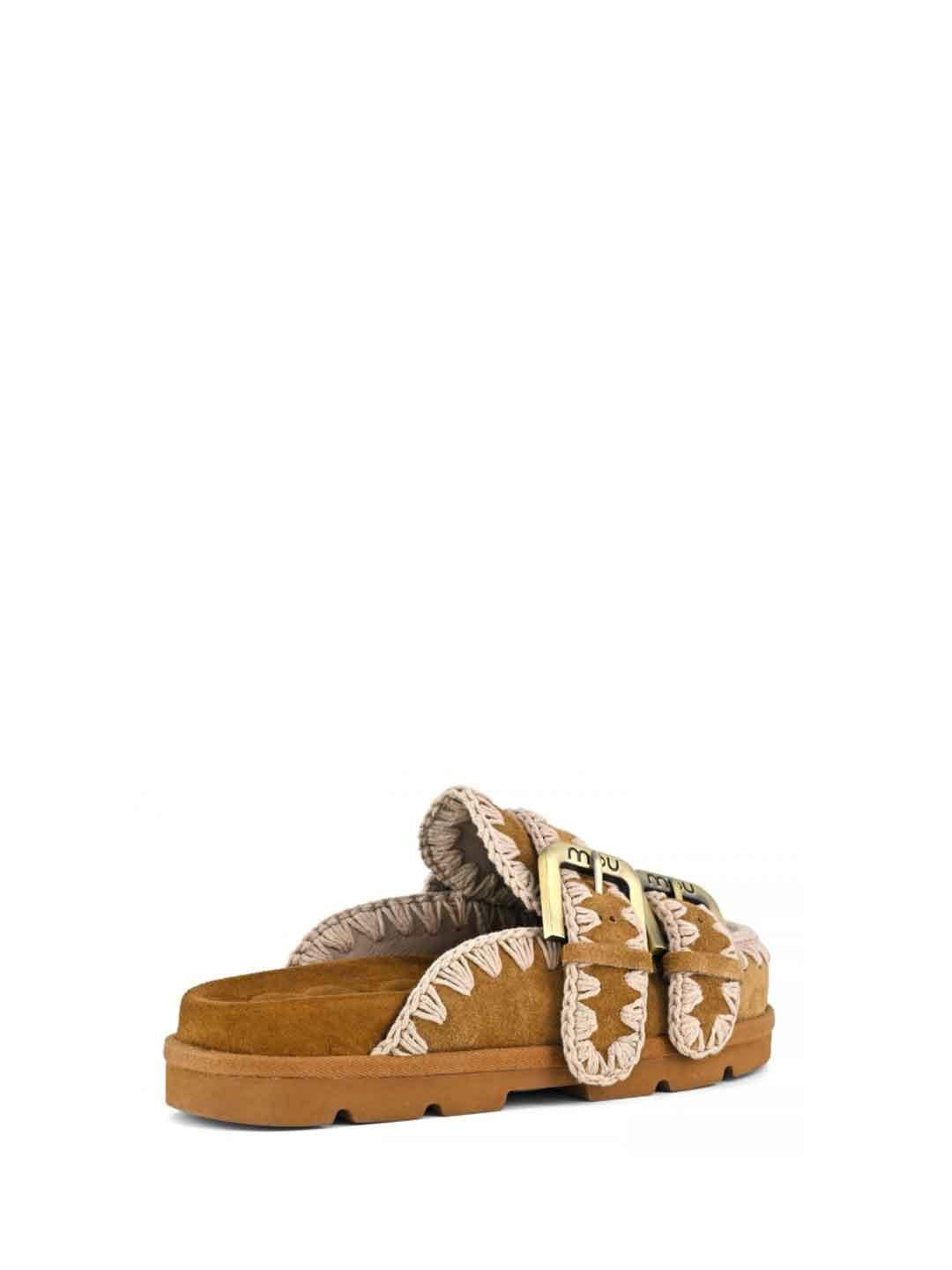 Mou Low Bio Two Buckles sabot cuoio