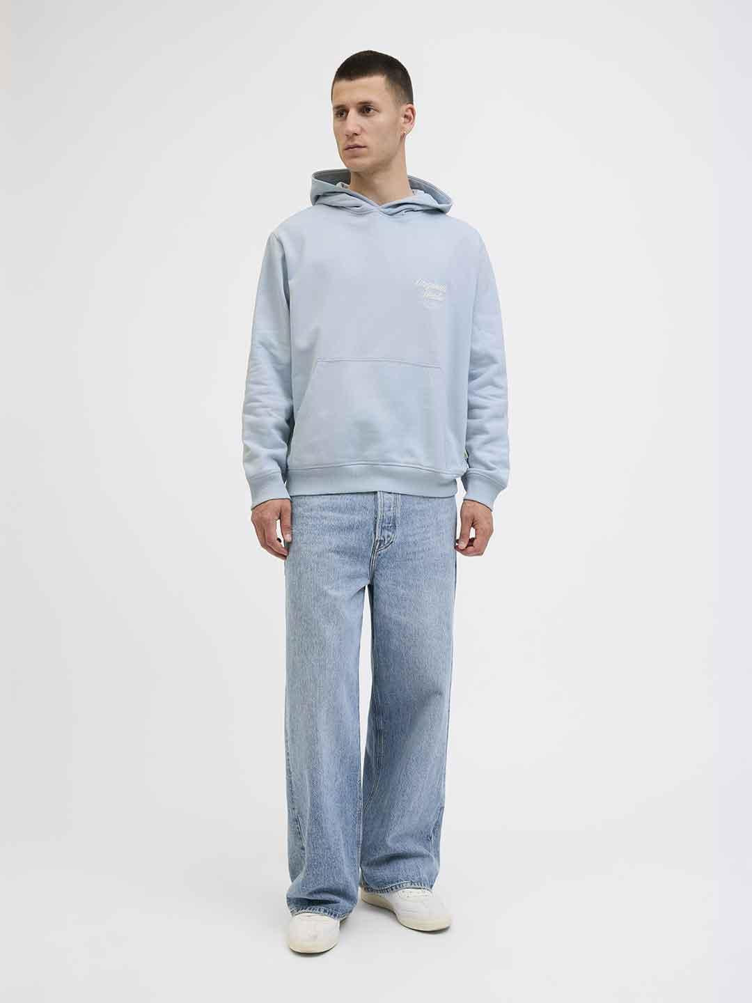 Jack & Jones felpa azzurro con cappuccio