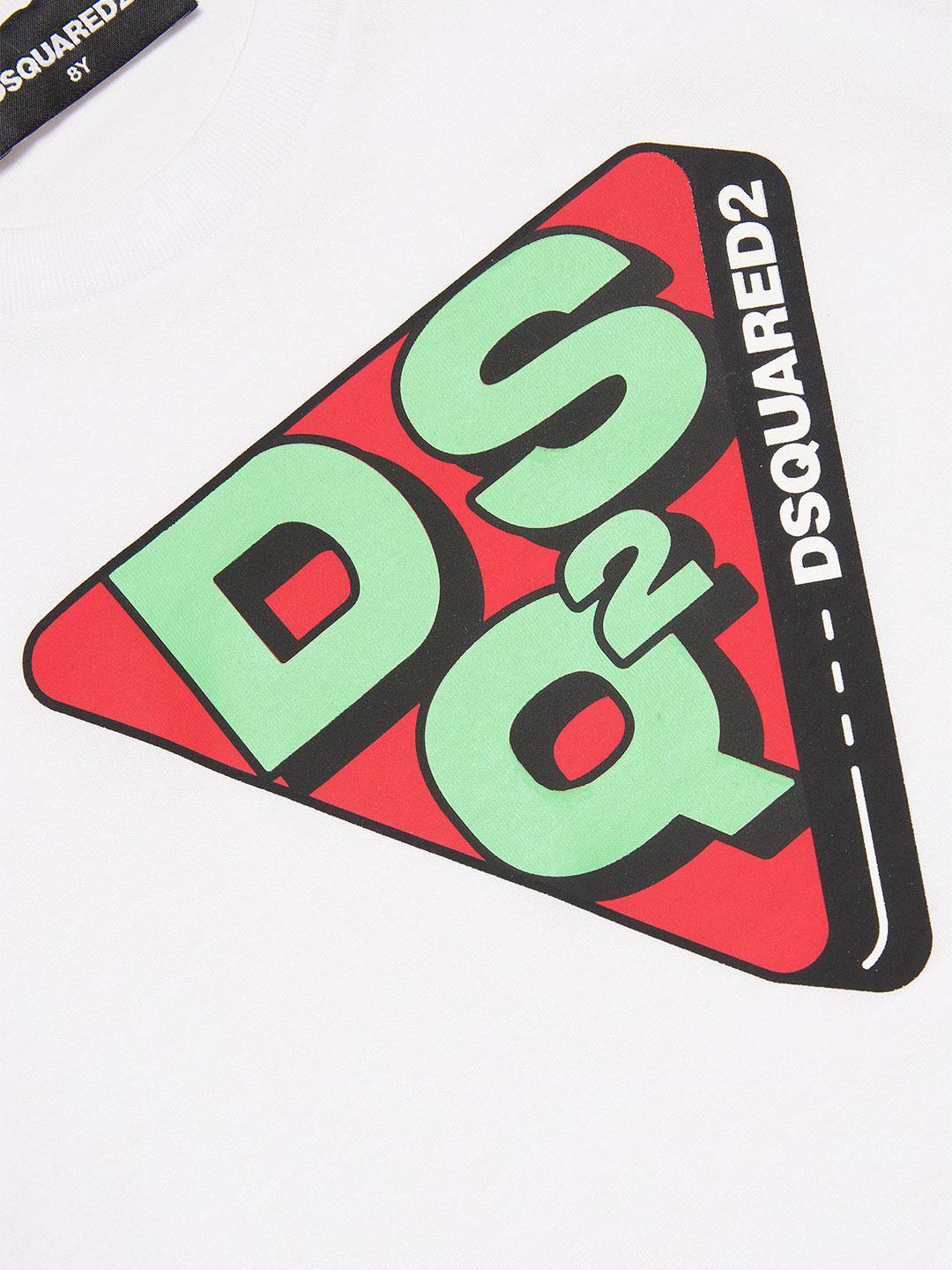 Dsquared 2 t-shirt kids bianco con logo centrale