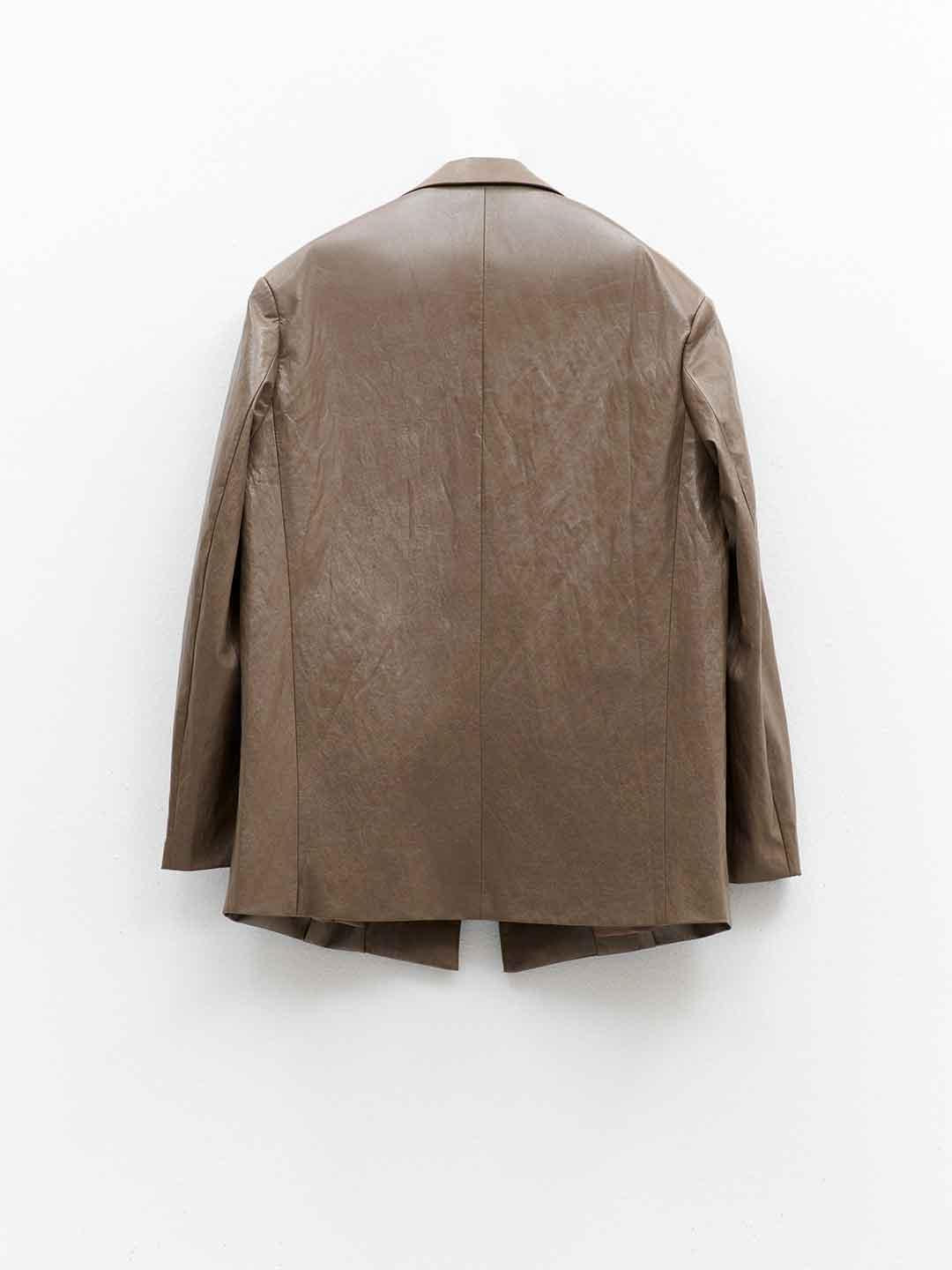 Eleh giacca marrone in pelle