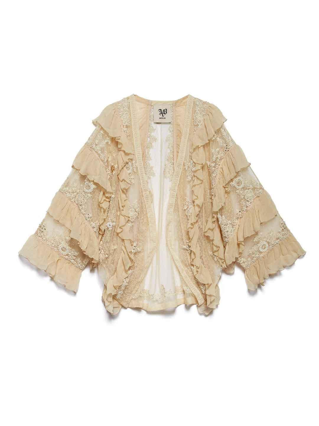 Aniye By Layla cardigan beige in pizzo